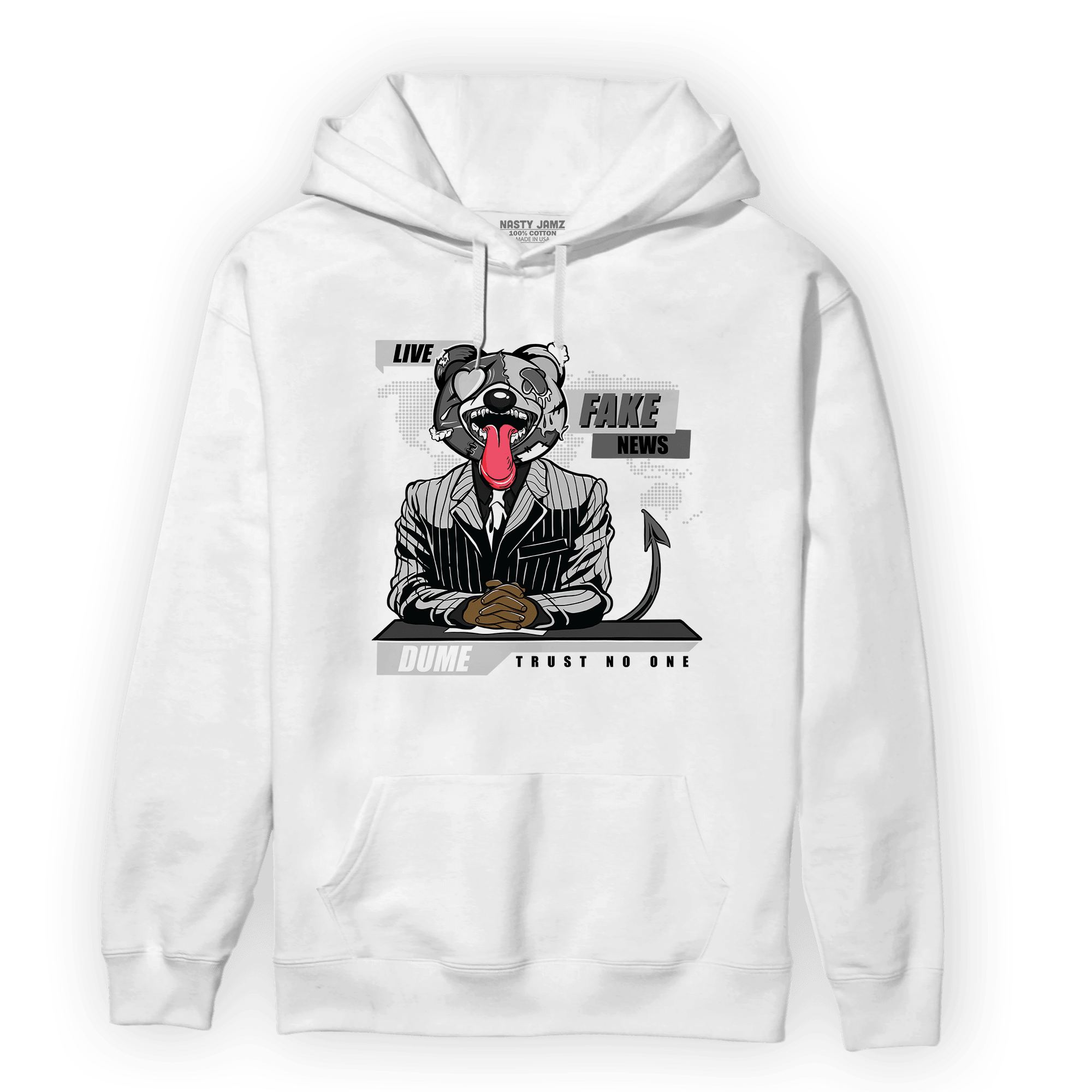 Retro High OG Black White 1s Hoodie Match News Presenter BER - NastyJamz