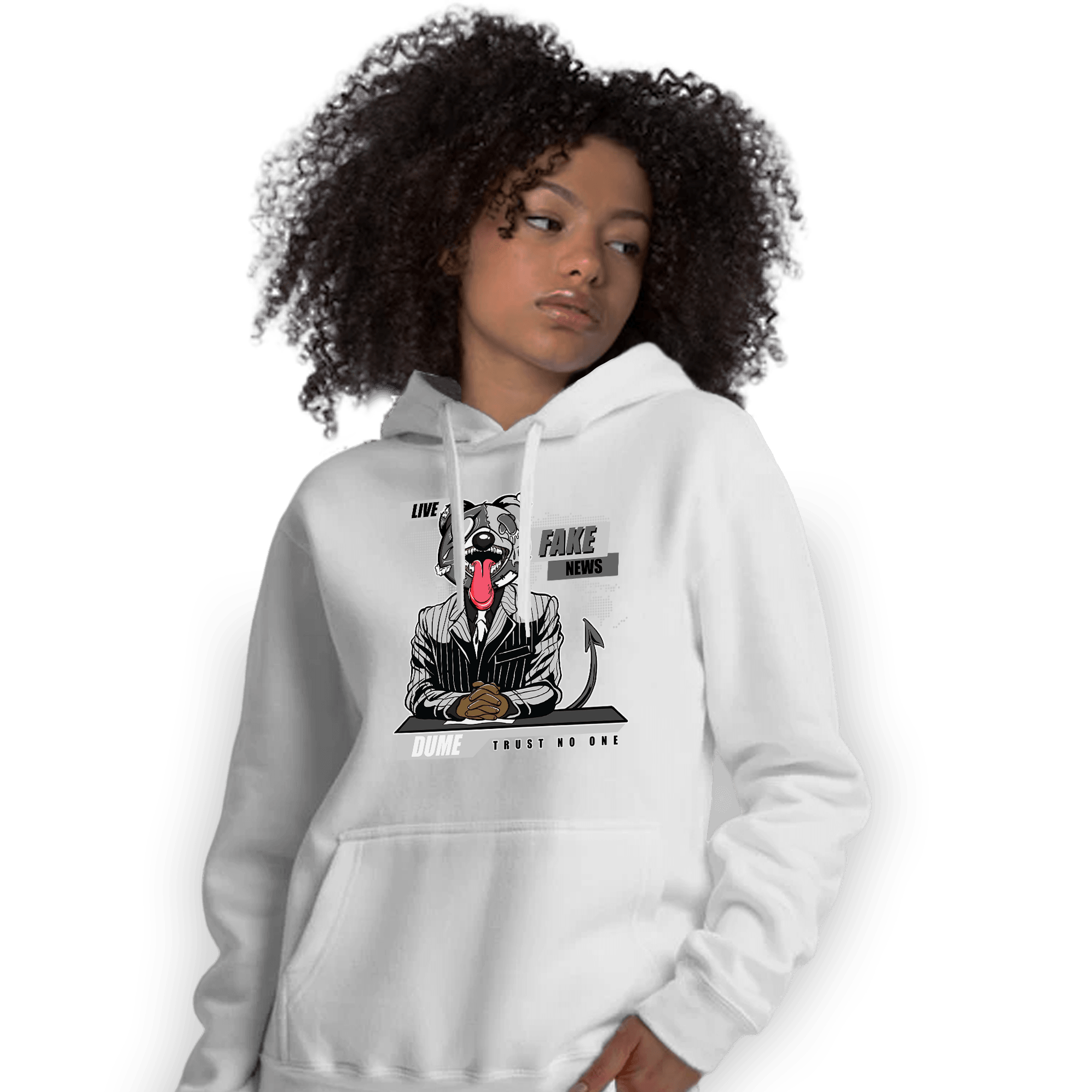 Retro High OG Black White 1s Hoodie Match News Presenter BER - NastyJamz