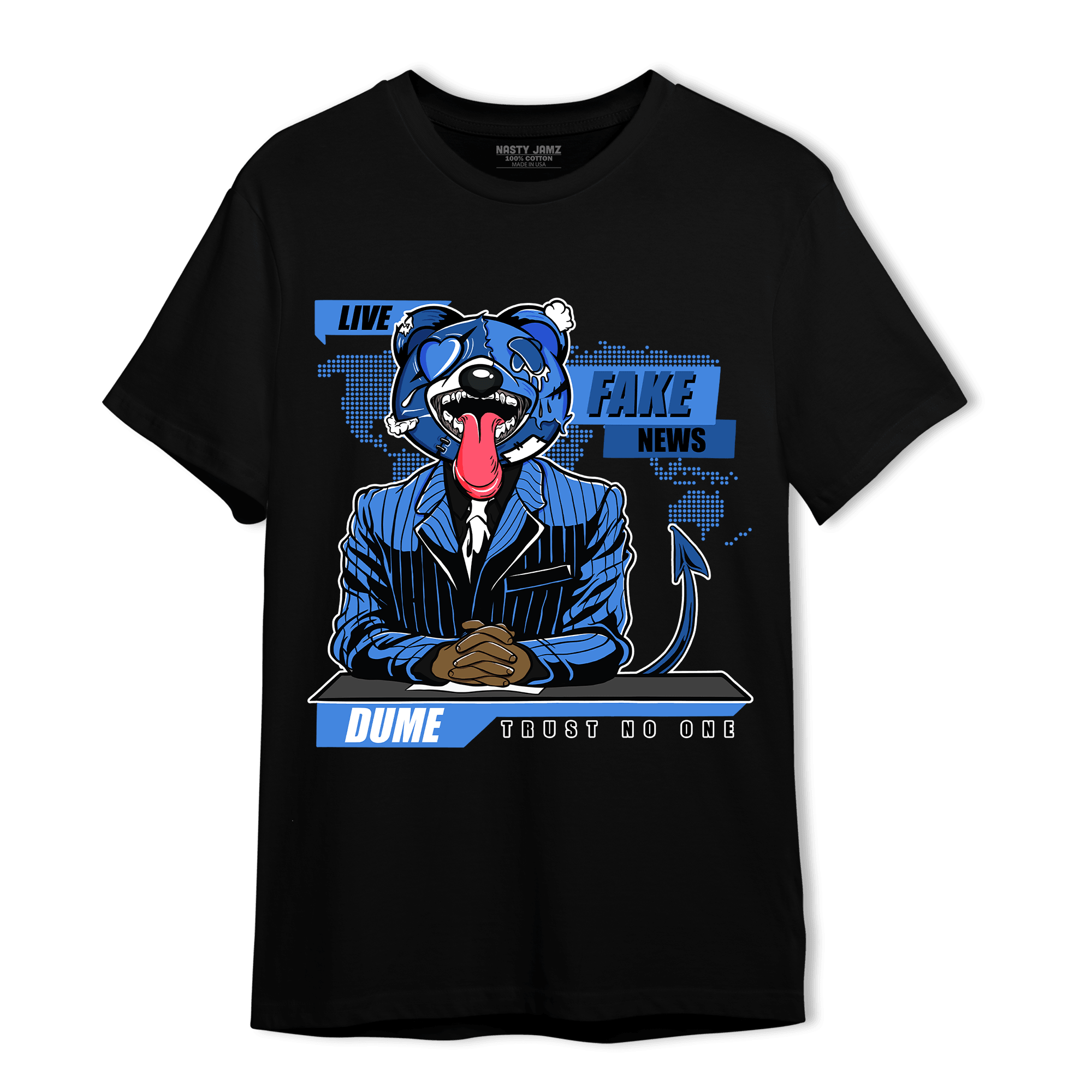 University Blue Toe 1s T Shirt Match News Presenter BER - NastyJamz