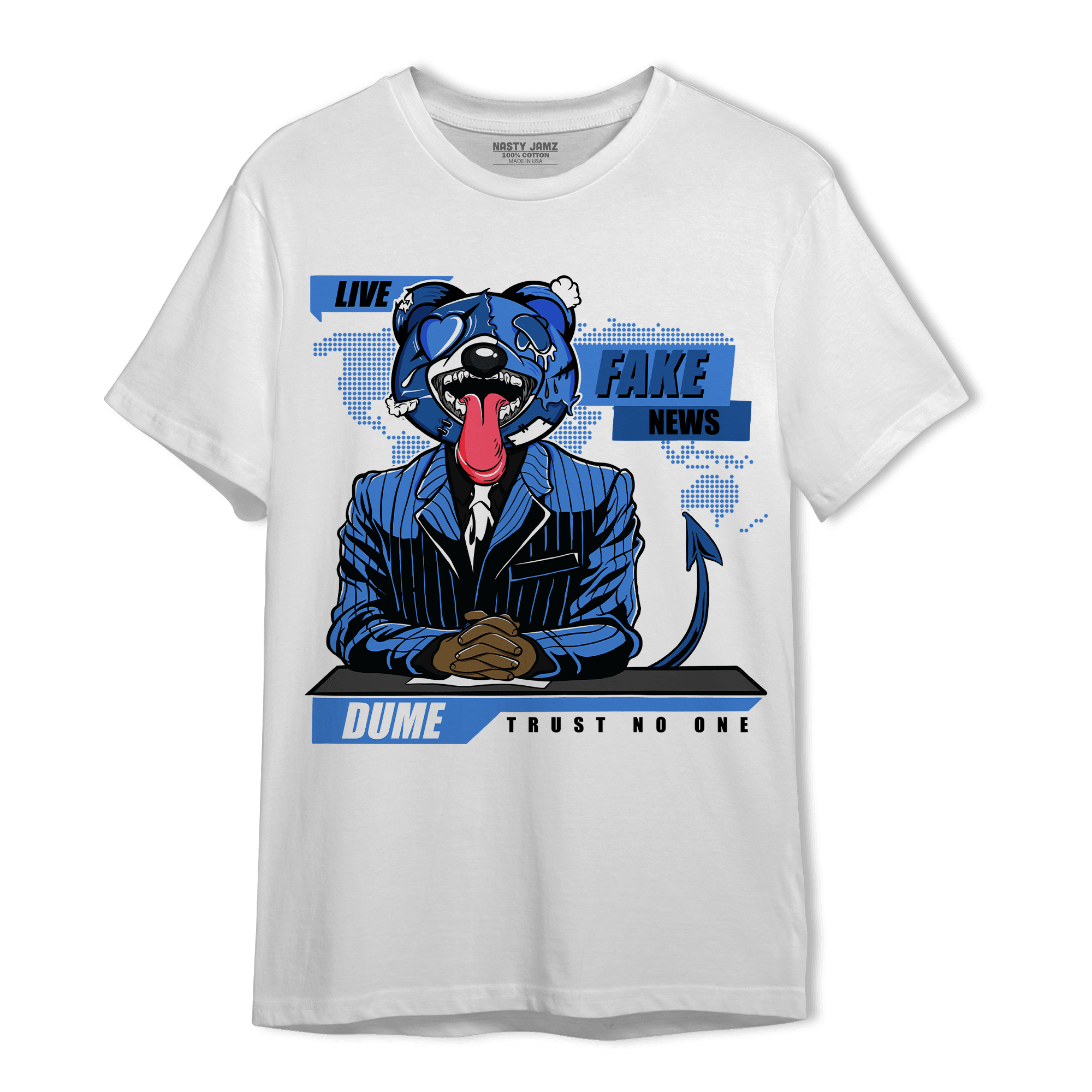 University Blue Toe 1s T Shirt Match News Presenter BER - NastyJamz