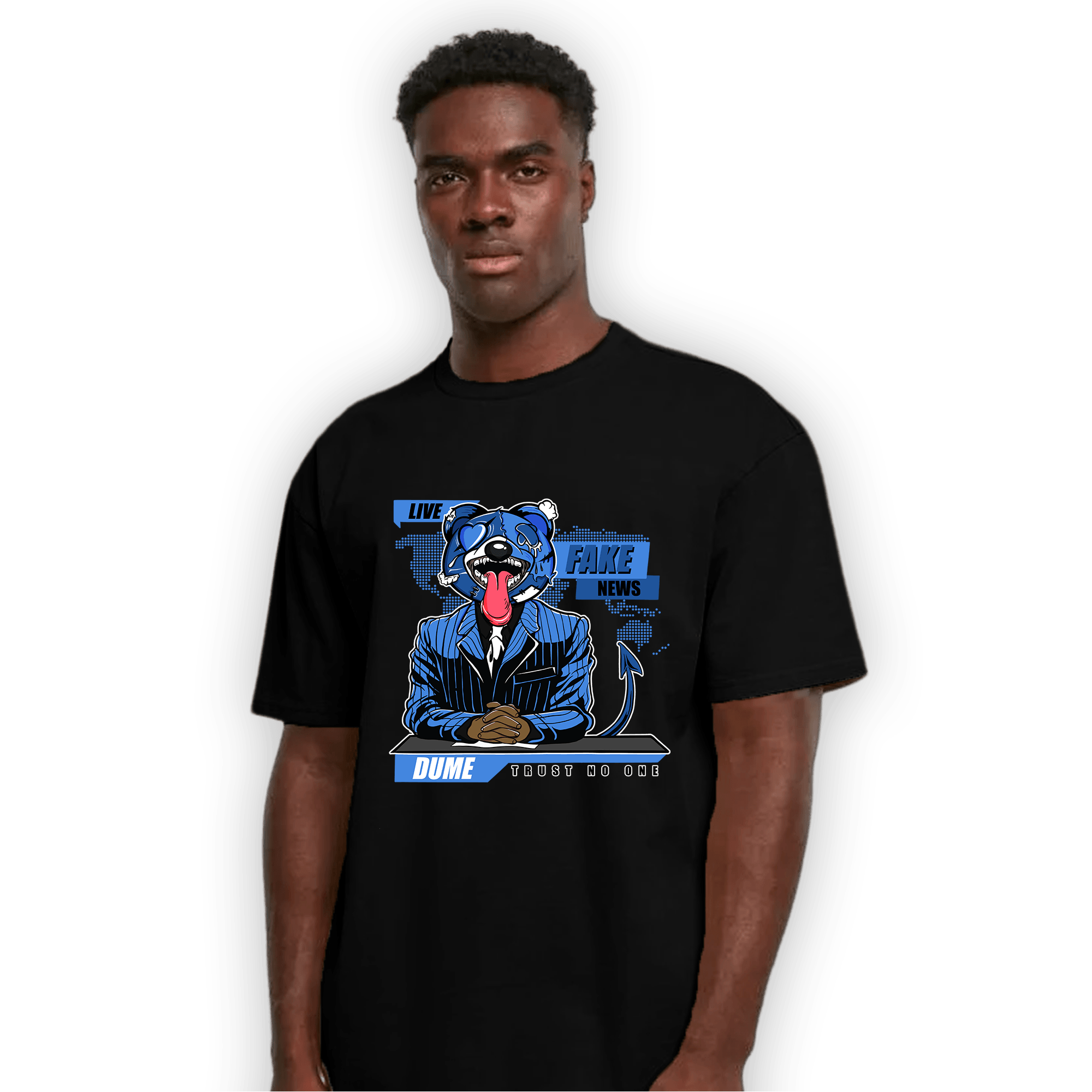 University Blue Toe 1s T Shirt Match News Presenter BER - NastyJamz
