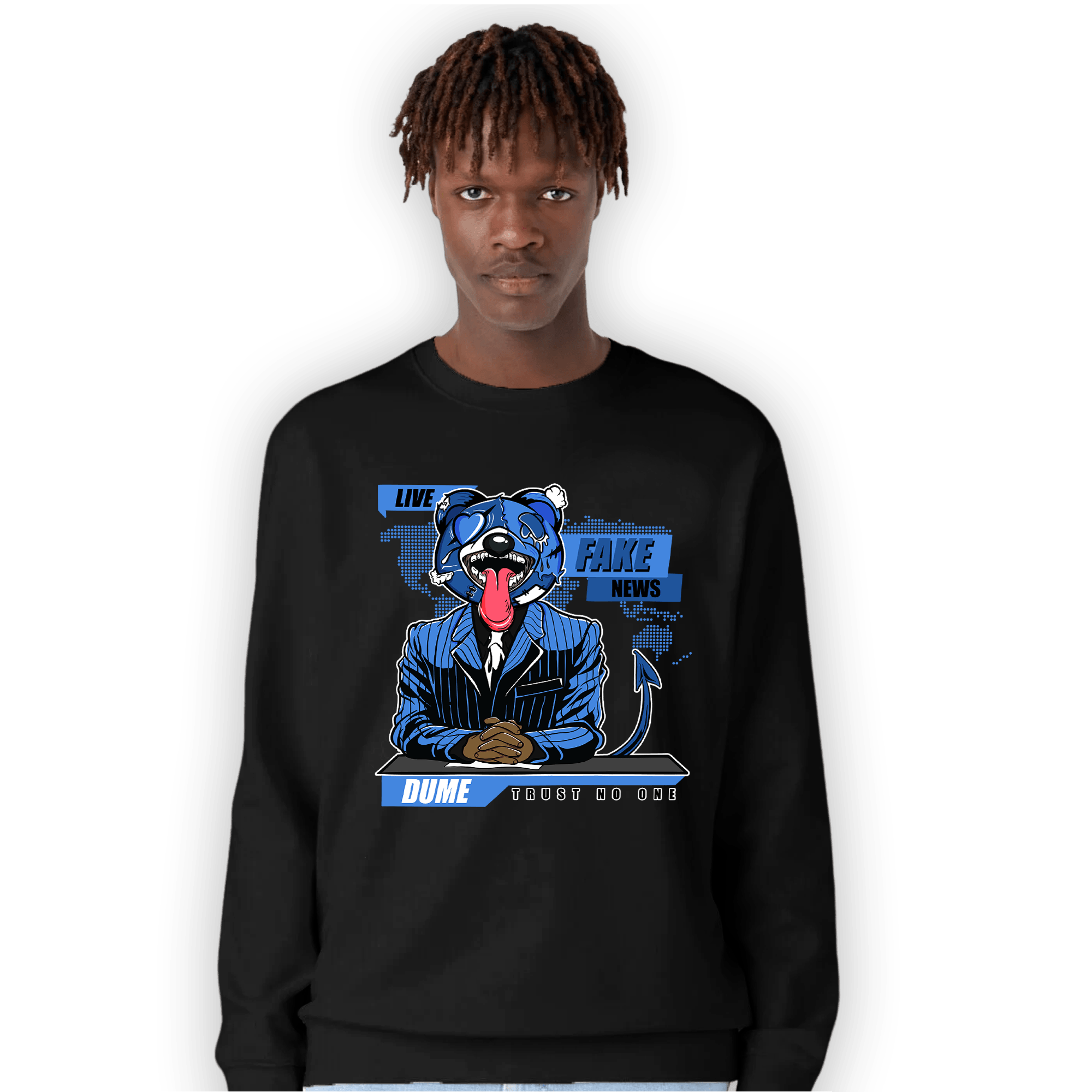 University Blue Toe 1s Sweatshirt Match News Presenter BER - NastyJamz