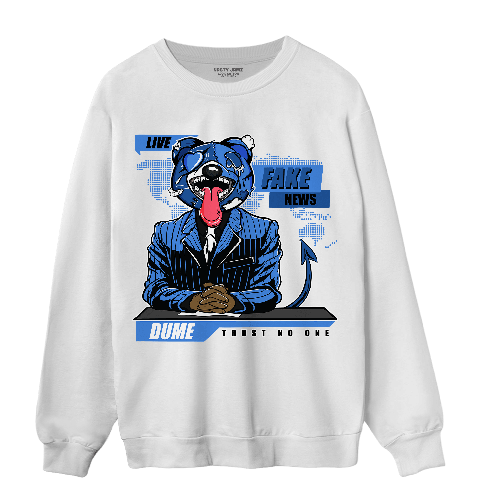 University Blue Toe 1s Sweatshirt Match News Presenter BER - NastyJamz
