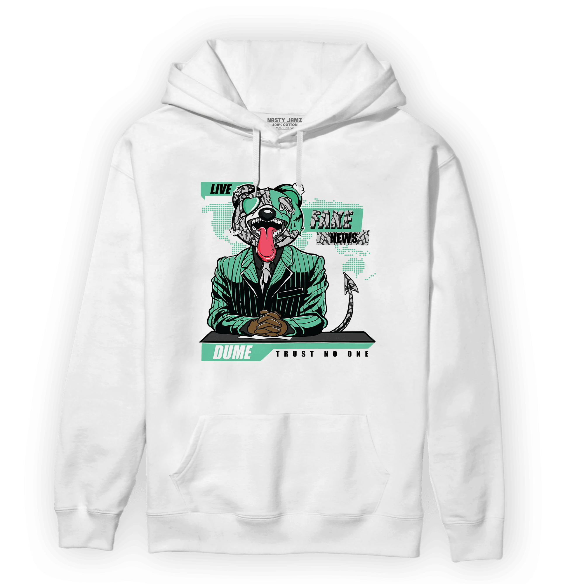 Green Glow 3s Hoodie Match News Presenter BER - NastyJamz