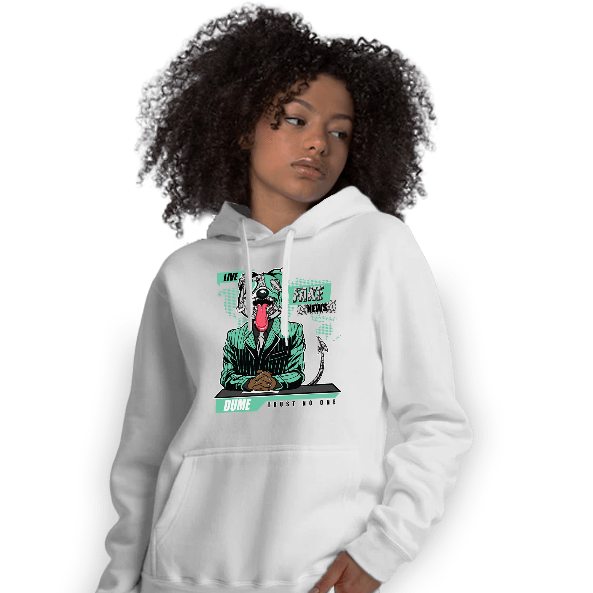 Green Glow 3s Hoodie Match News Presenter BER - NastyJamz