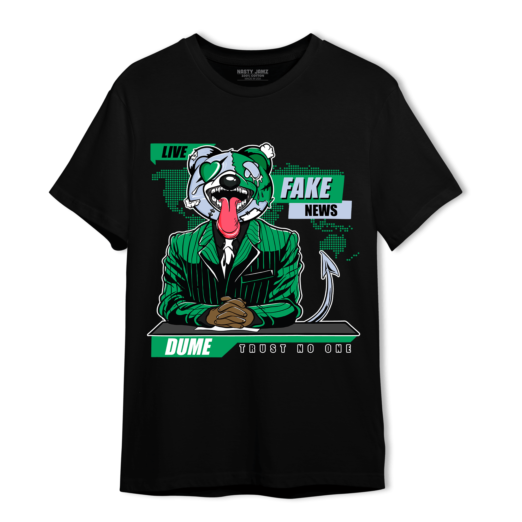 Lucky Green 5s T Shirt Match News Presenter BER - NastyJamz