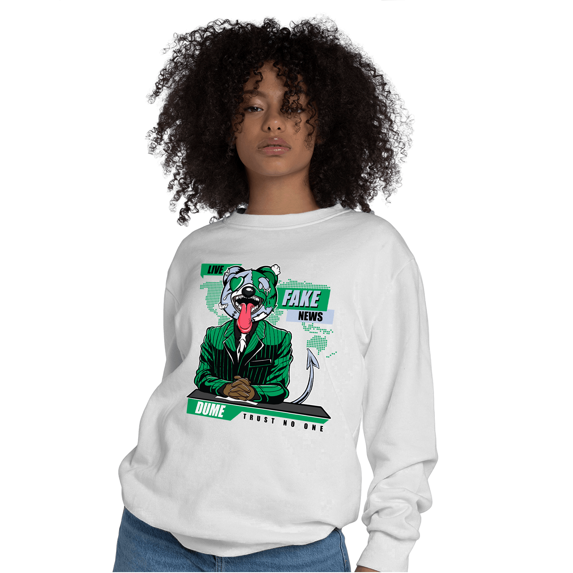 Lucky Green 5s Sweatshirt Match News Presenter BER - NastyJamz