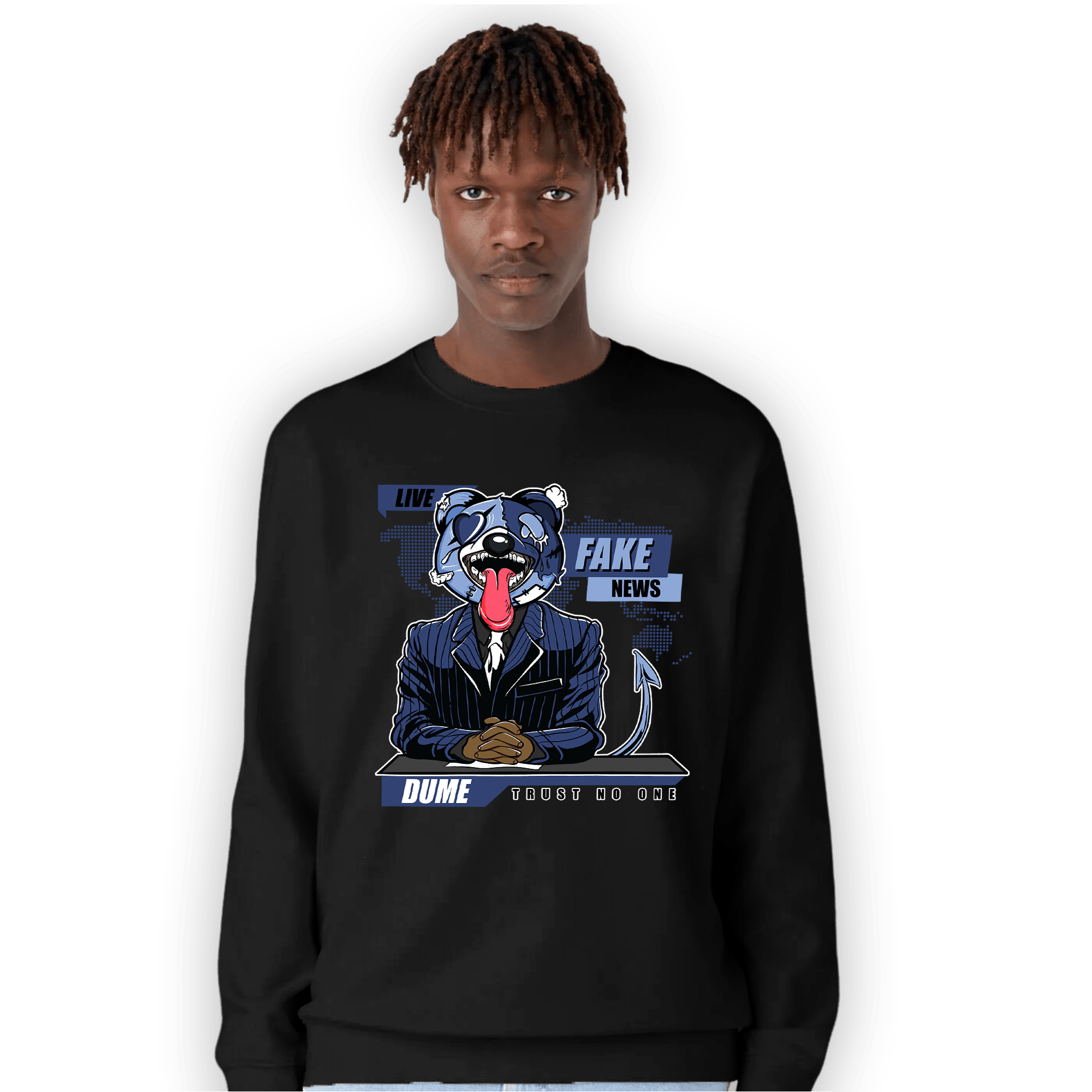 Midnight Navy 5s Sweatshirt Match News Presenter BER - NastyJamz