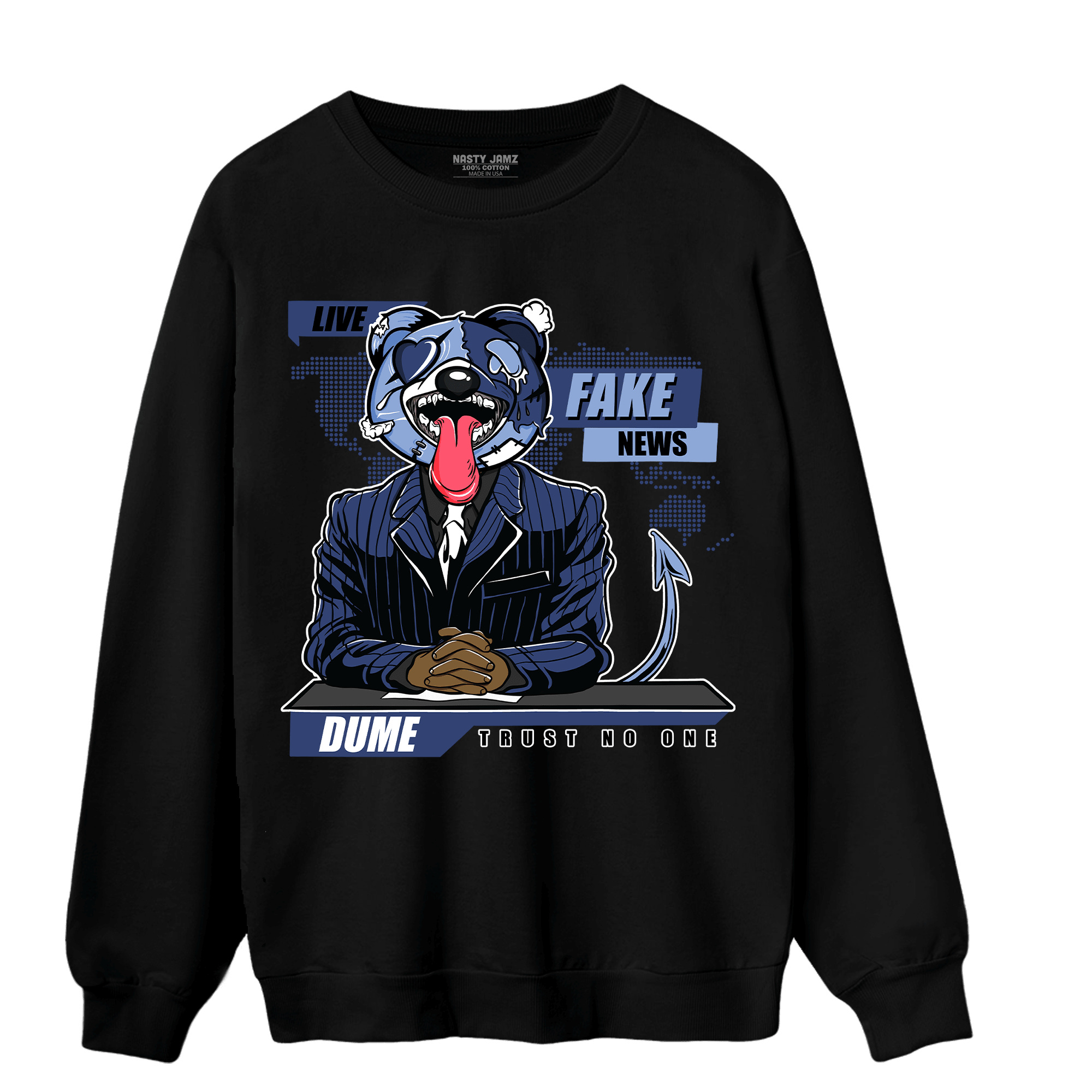 Midnight Navy 5s Sweatshirt Match News Presenter BER - NastyJamz