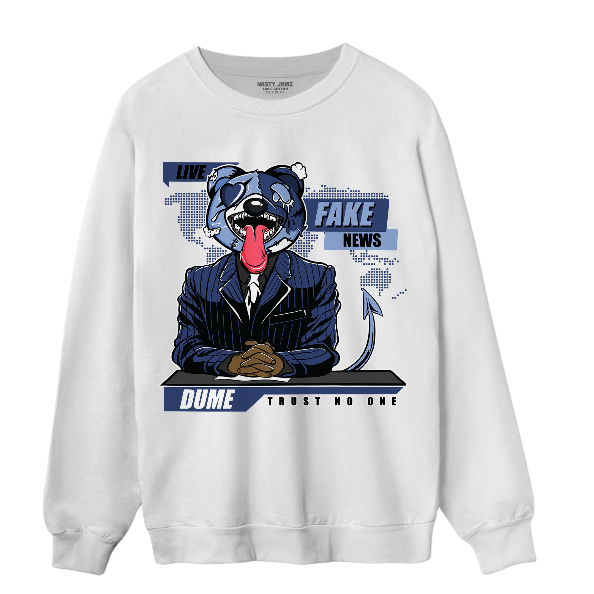 Midnight Navy 5s Sweatshirt Match News Presenter BER - NastyJamz