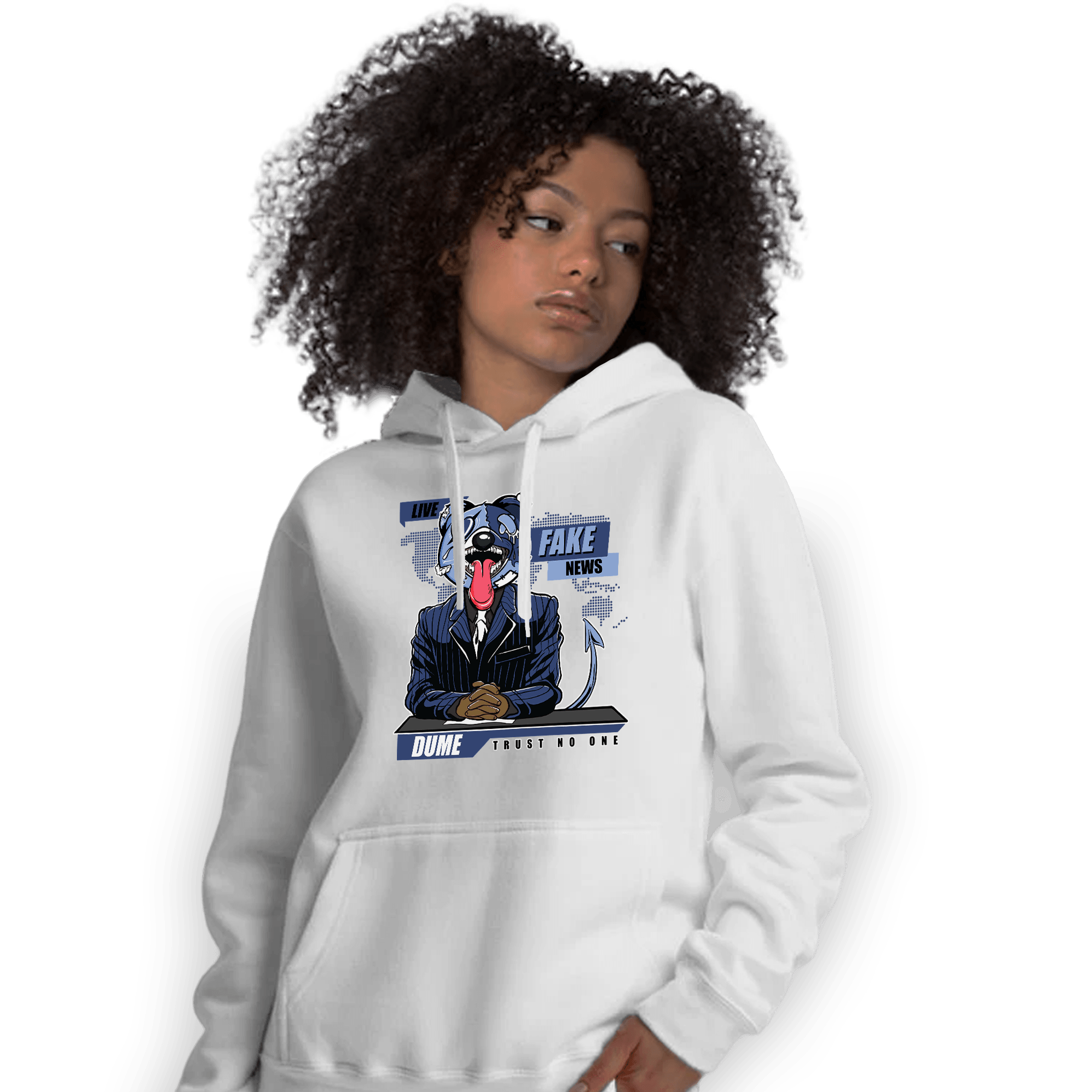 Midnight Navy 5s Hoodie Match News Presenter BER - NastyJamz