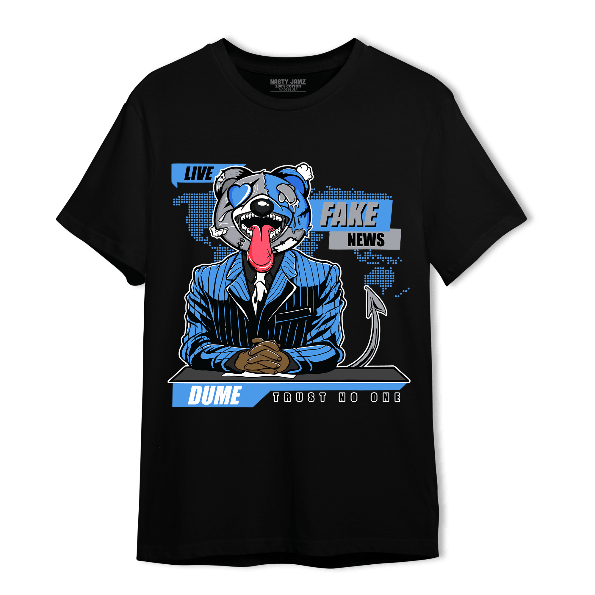 University Blue 5s T Shirt Match News Presenter BER - NastyJamz
