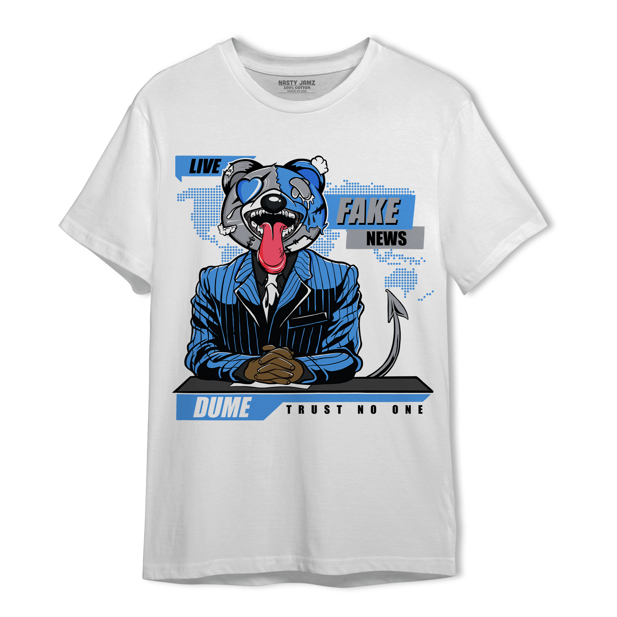 University Blue 5s T Shirt Match News Presenter BER - NastyJamz
