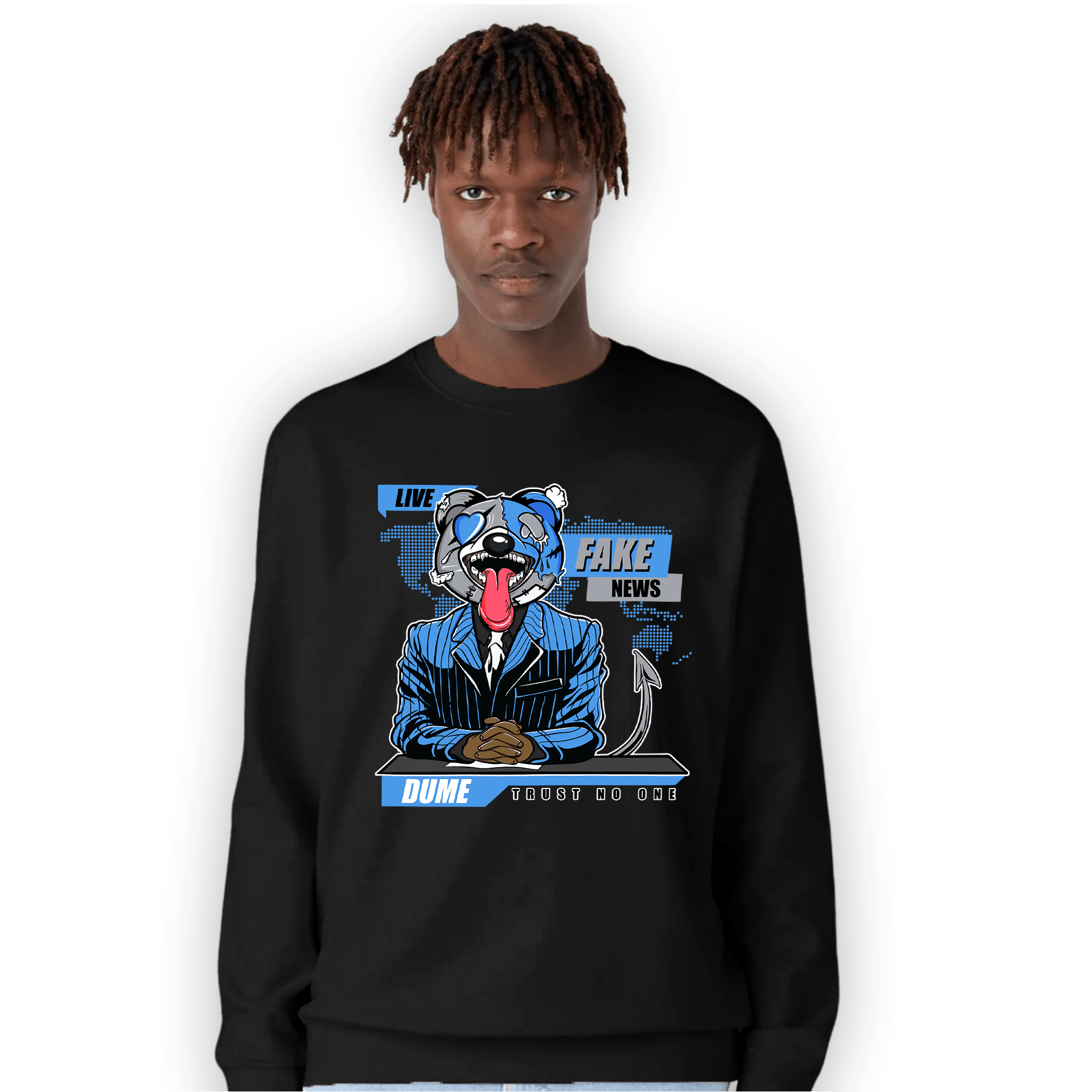 University Blue 5s Sweatshirt Match News Presenter BER - NastyJamz