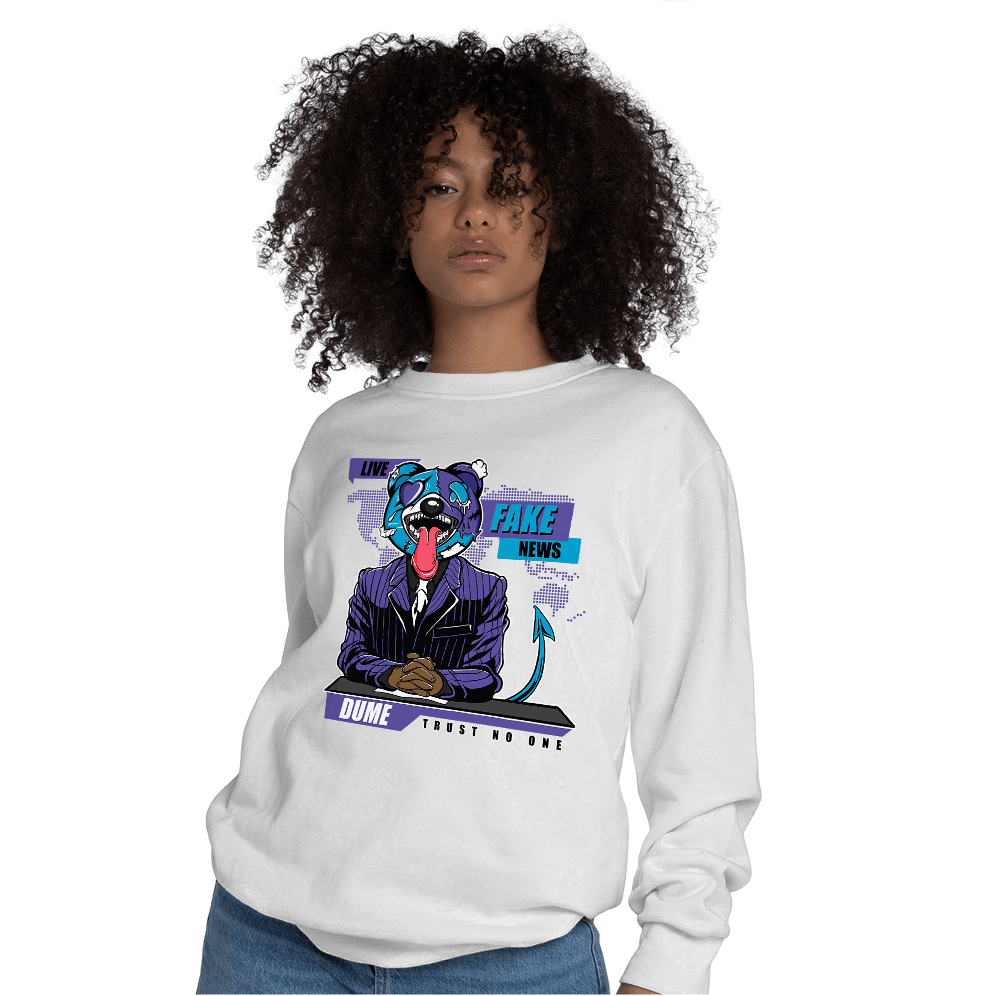 Aqua 6s Sweatshirt Match News Presenter BER - NastyJamz