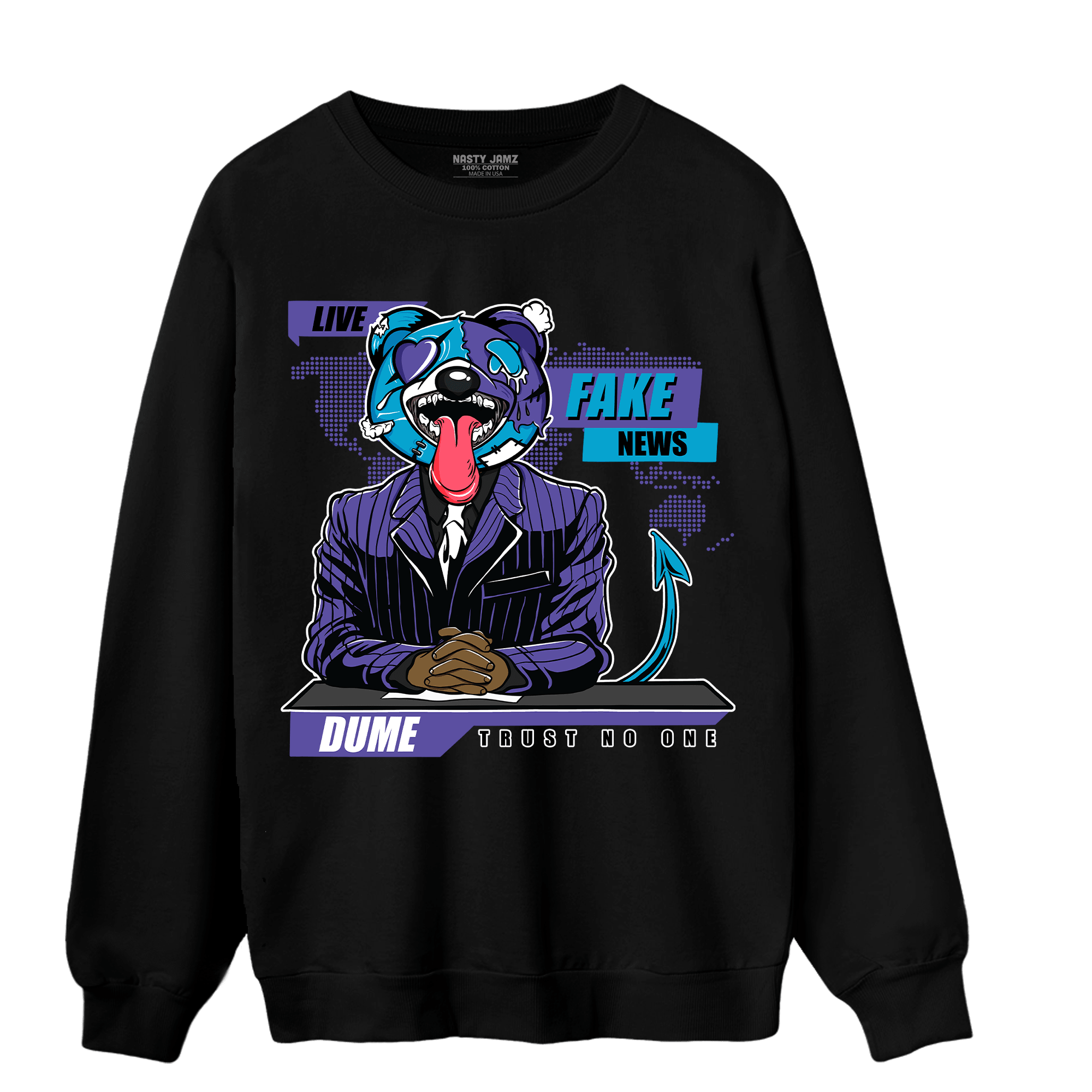 Aqua 6s Sweatshirt Match News Presenter BER - NastyJamz