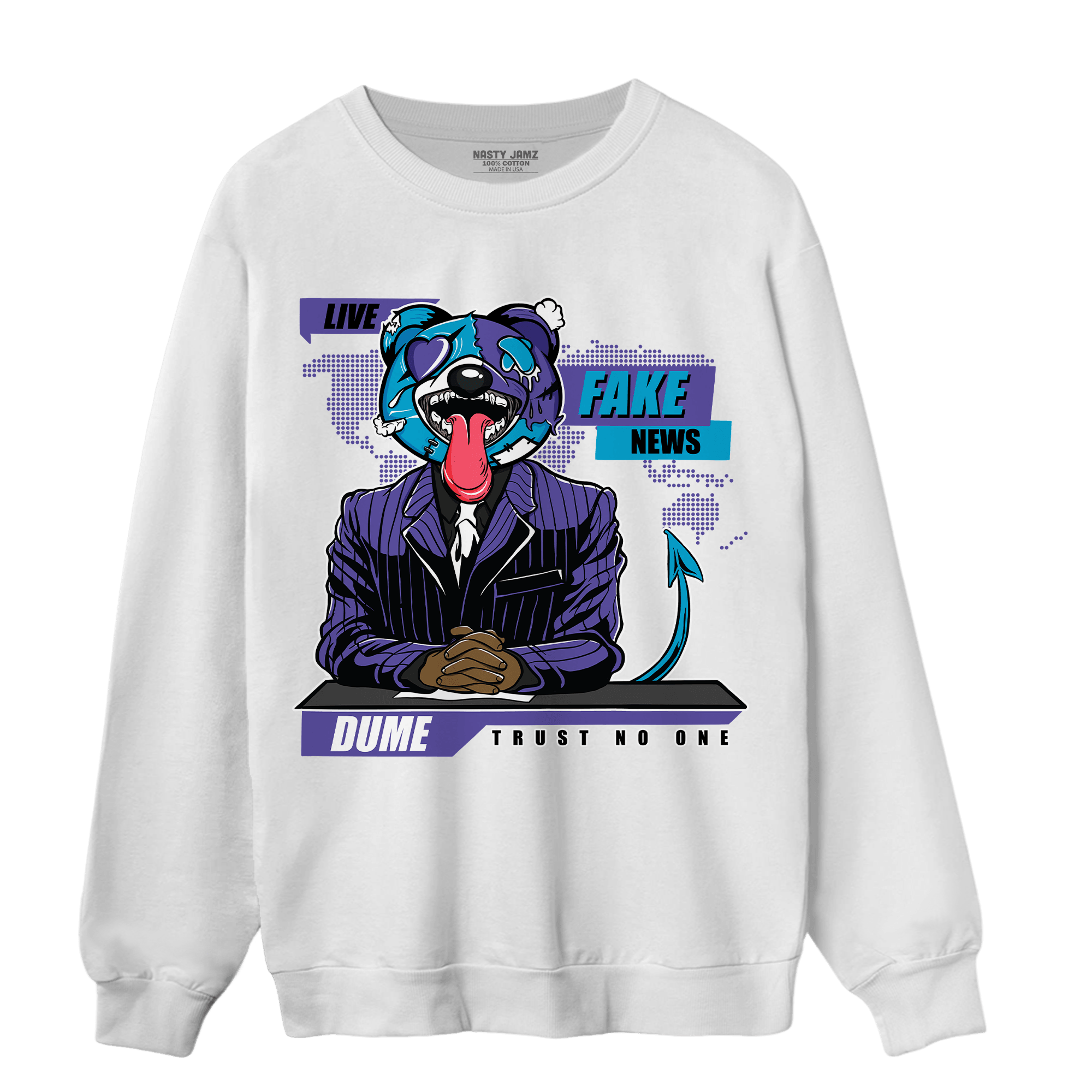 Aqua 6s Sweatshirt Match News Presenter BER - NastyJamz