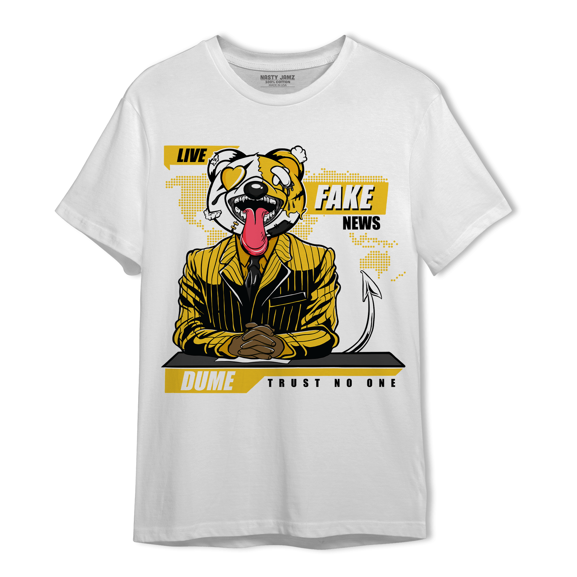 Yellow Ochre 6s T Shirt Match News Presenter BER - NastyJamz