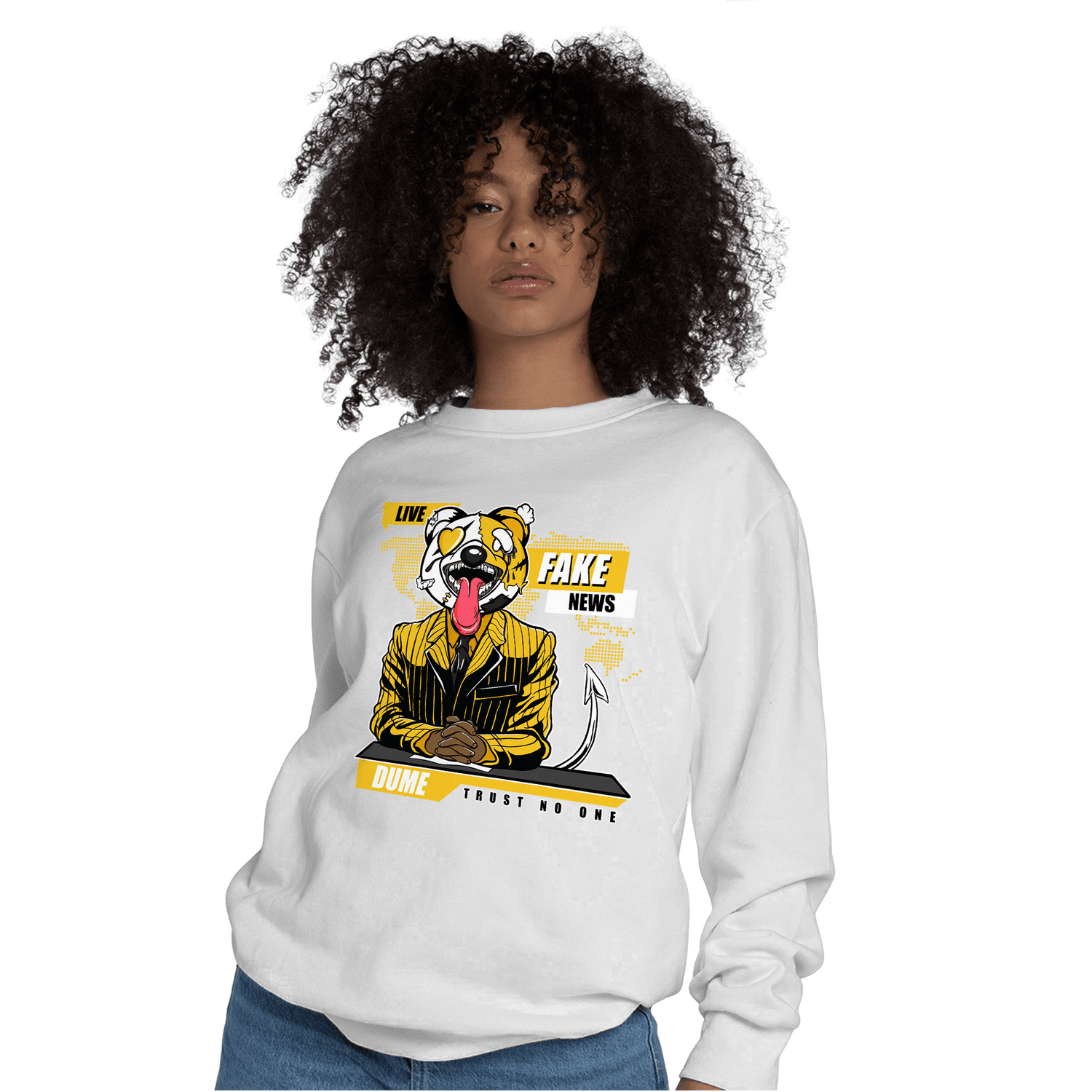 Yellow Ochre 6s Sweatshirt Match News Presenter BER - NastyJamz
