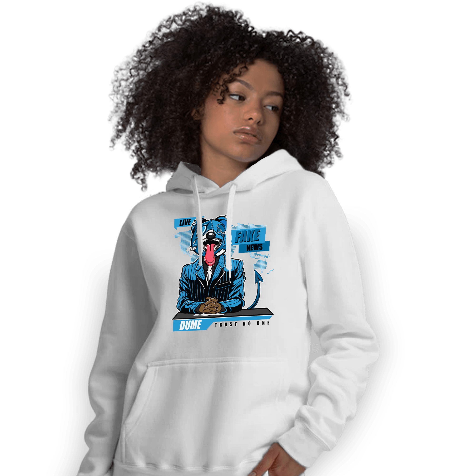 Powder Blue 9s Hoodie Match News Presenter BER - NastyJamz