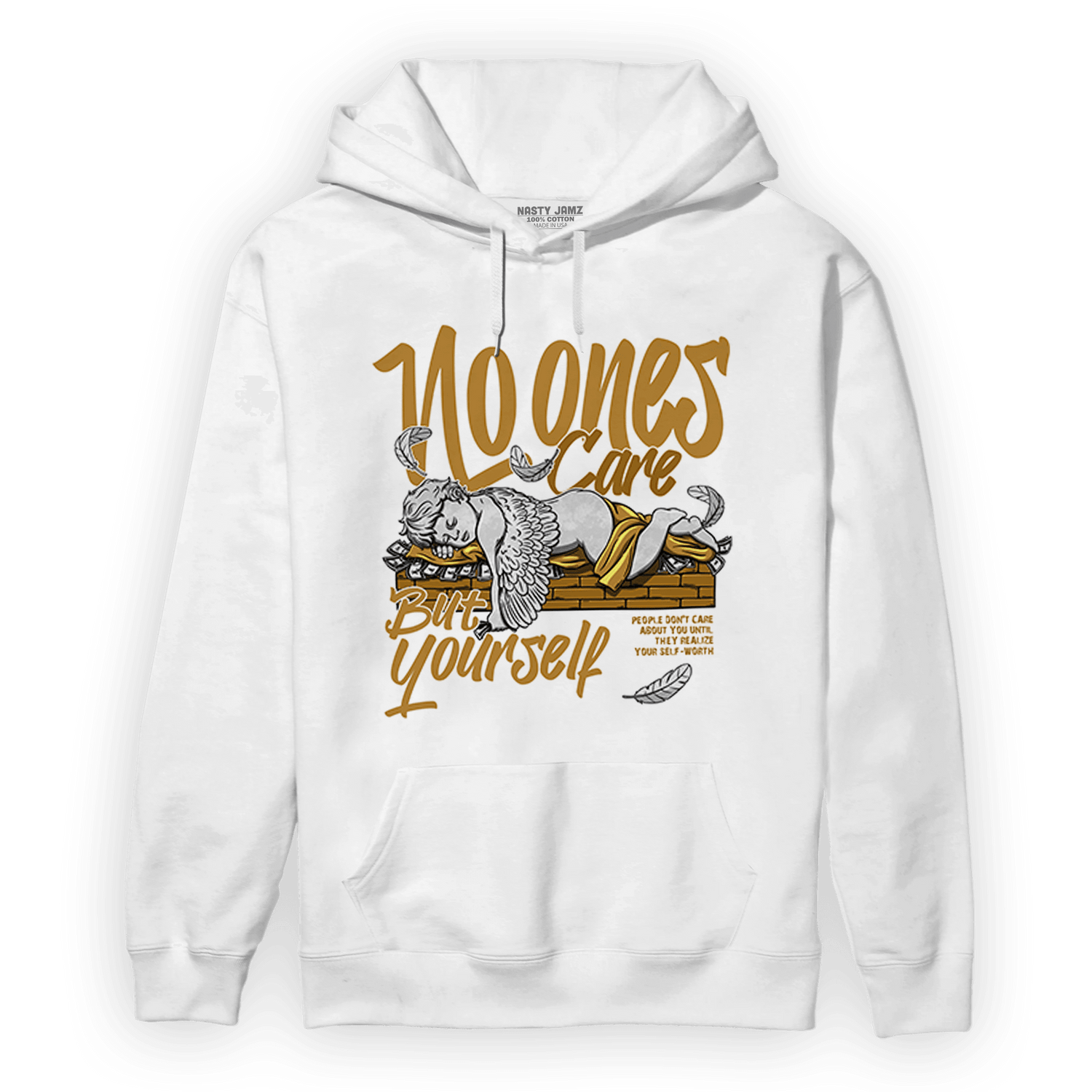 Wheat 13s Hoodie Match No Ones Care - NastyJamz