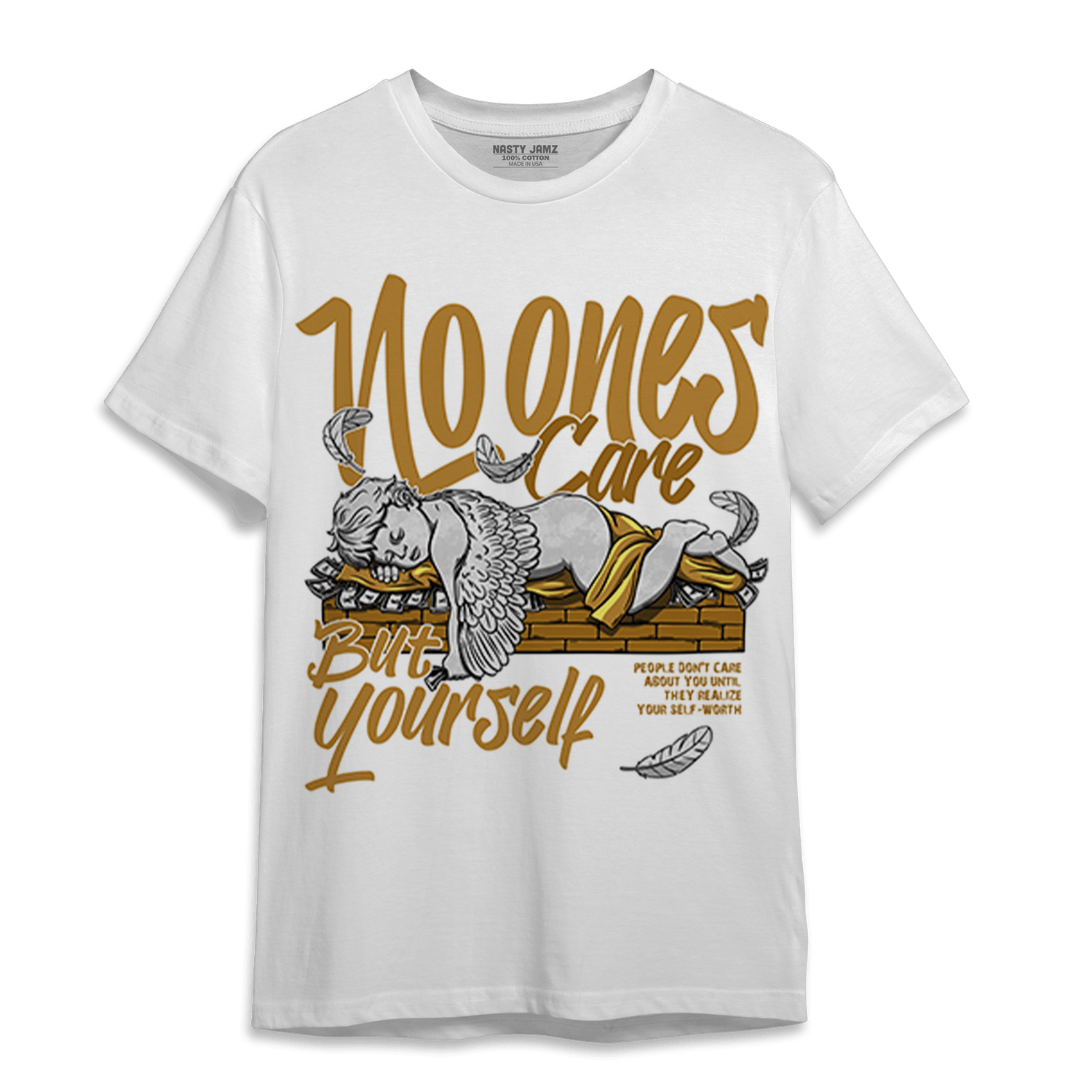 Wheat 13s T Shirt Match No Ones Care - NastyJamz