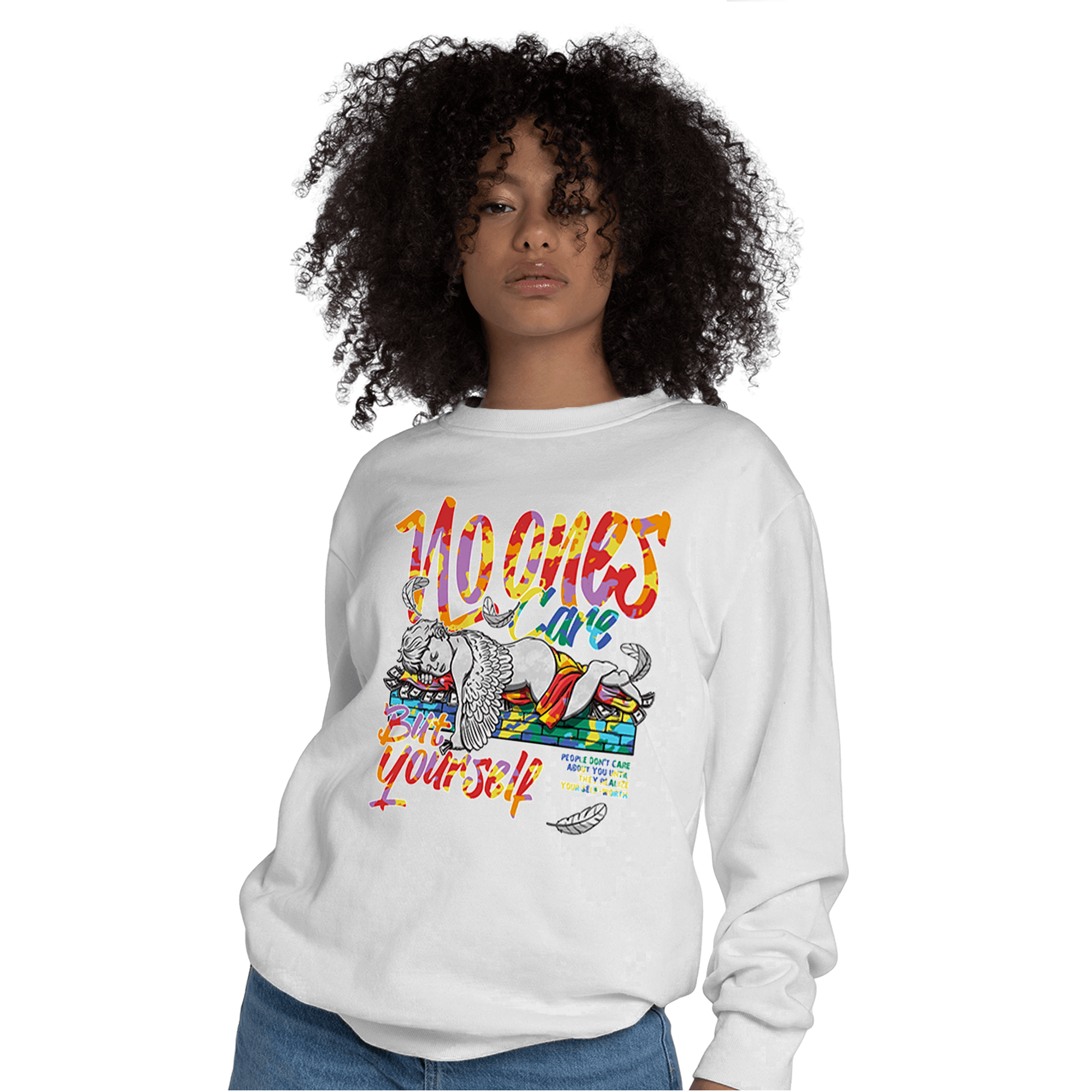 Mid GS Six Championships 1s Sweatshirt Match No Ones Care - NastyJamz