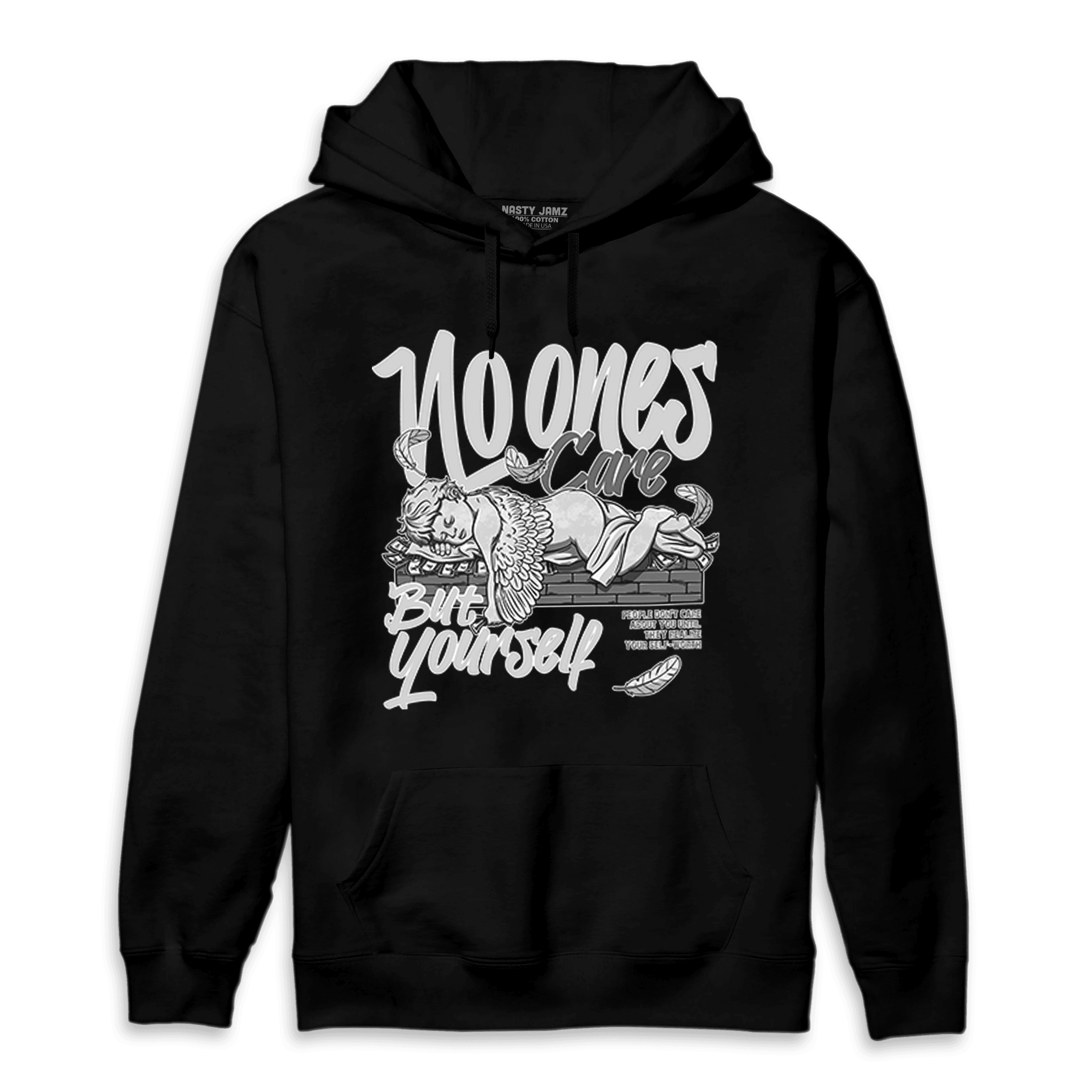 Retro High OG Black White 1s Hoodie Match No Ones Care - NastyJamz