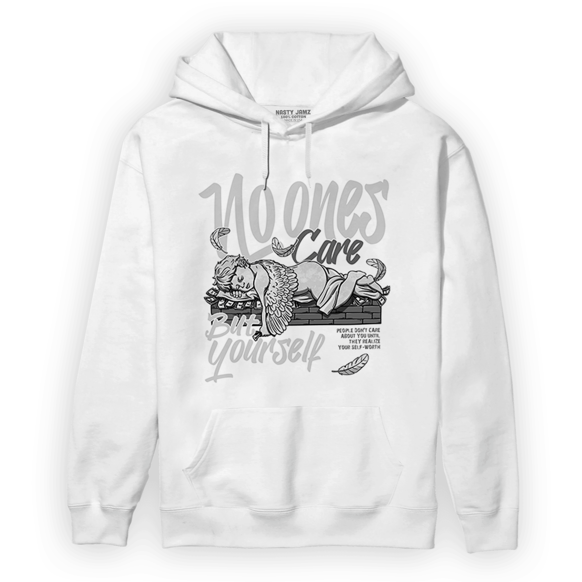 Retro High OG Black White 1s Hoodie Match No Ones Care - NastyJamz