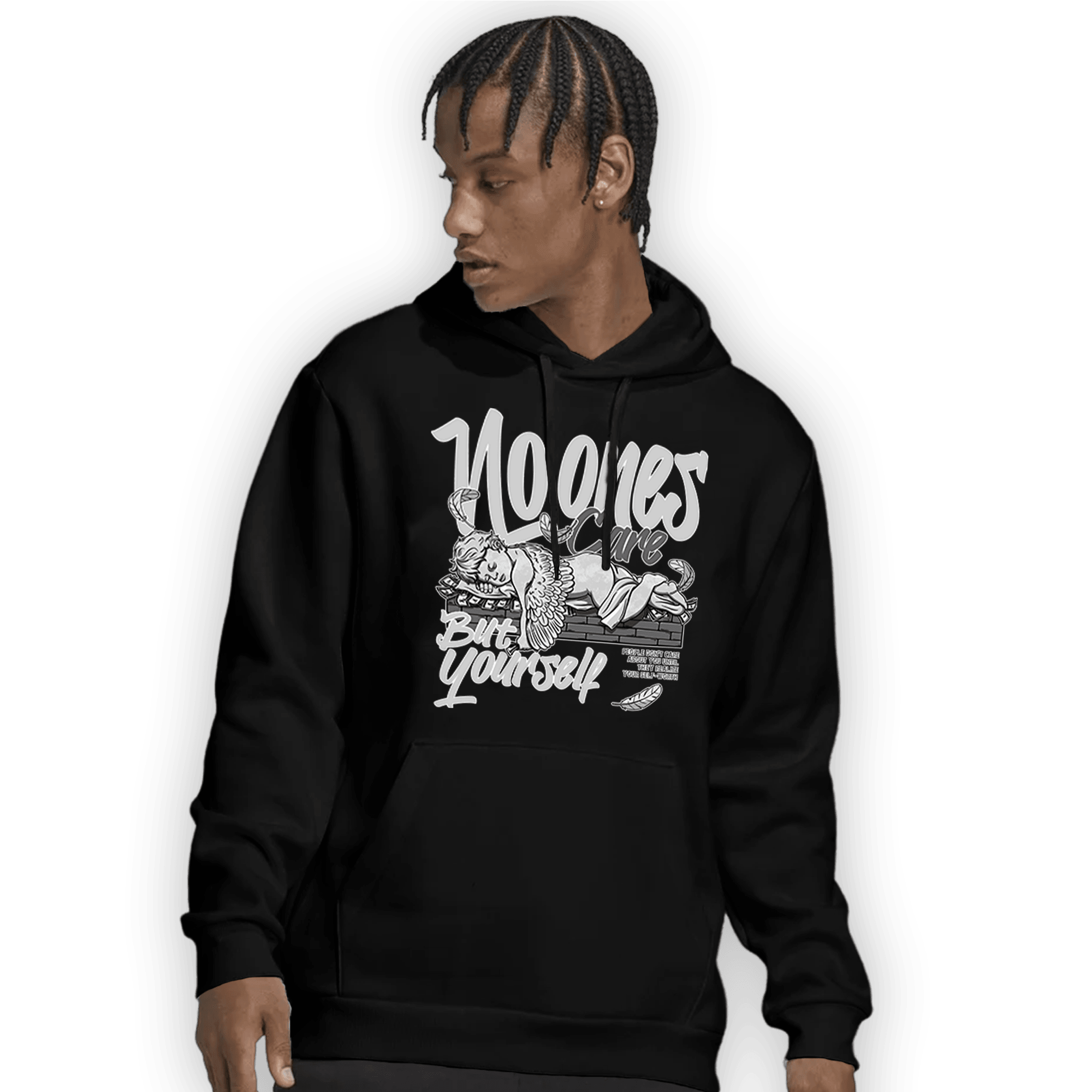Retro High OG Black White 1s Hoodie Match No Ones Care - NastyJamz