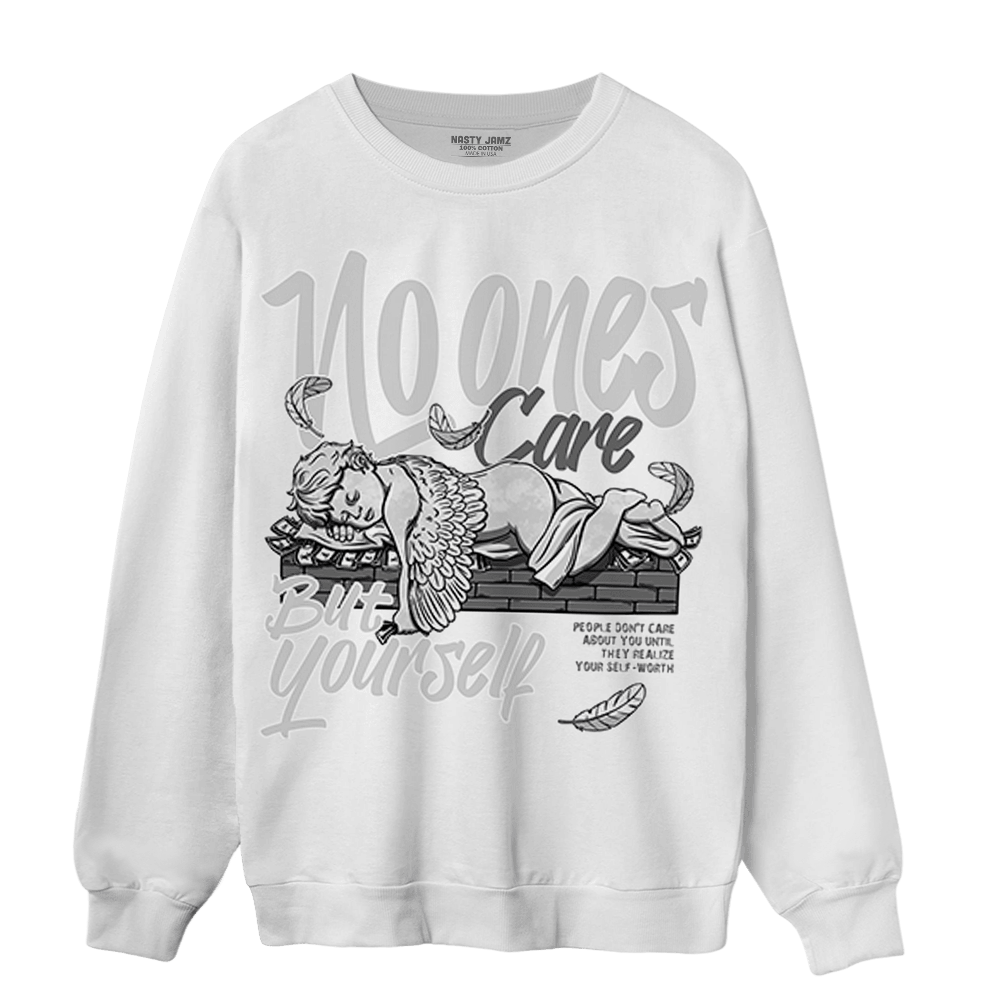 Retro High OG Black White 1s Sweatshirt Match No Ones Care - NastyJamz