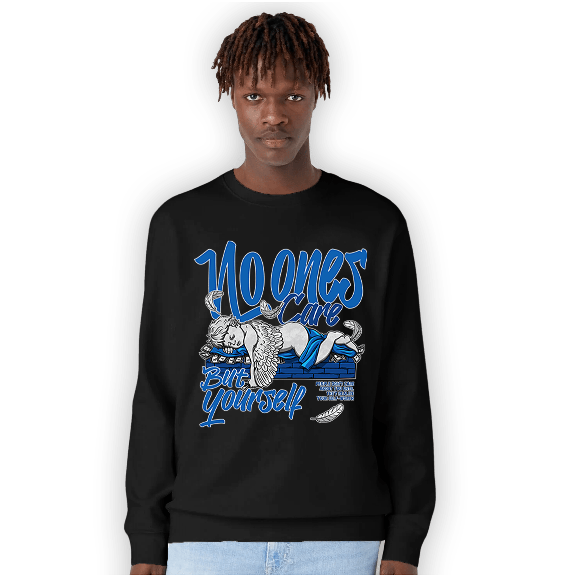 Royal Reimagined 1s Sweatshirt Match No Ones Care - NastyJamz