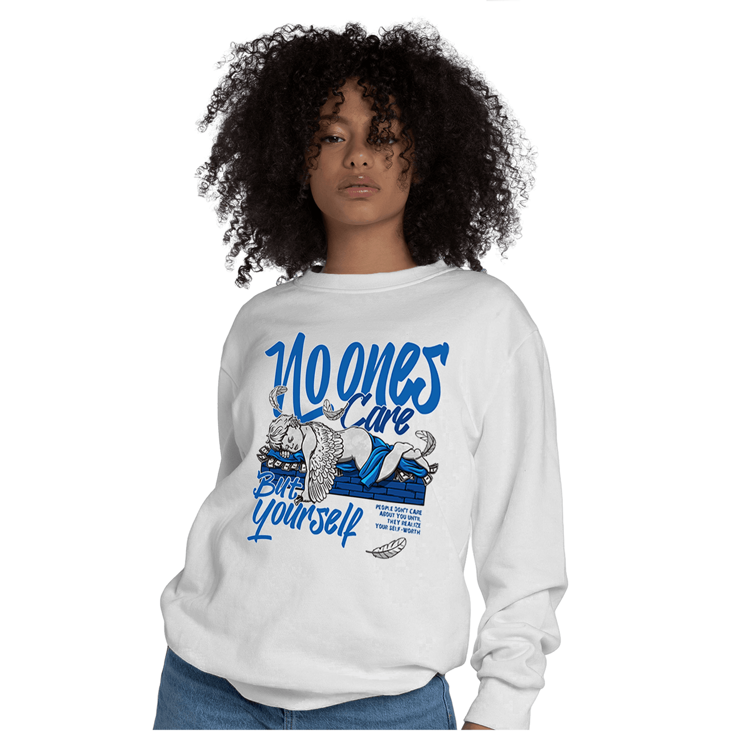 Royal Reimagined 1s Sweatshirt Match No Ones Care - NastyJamz