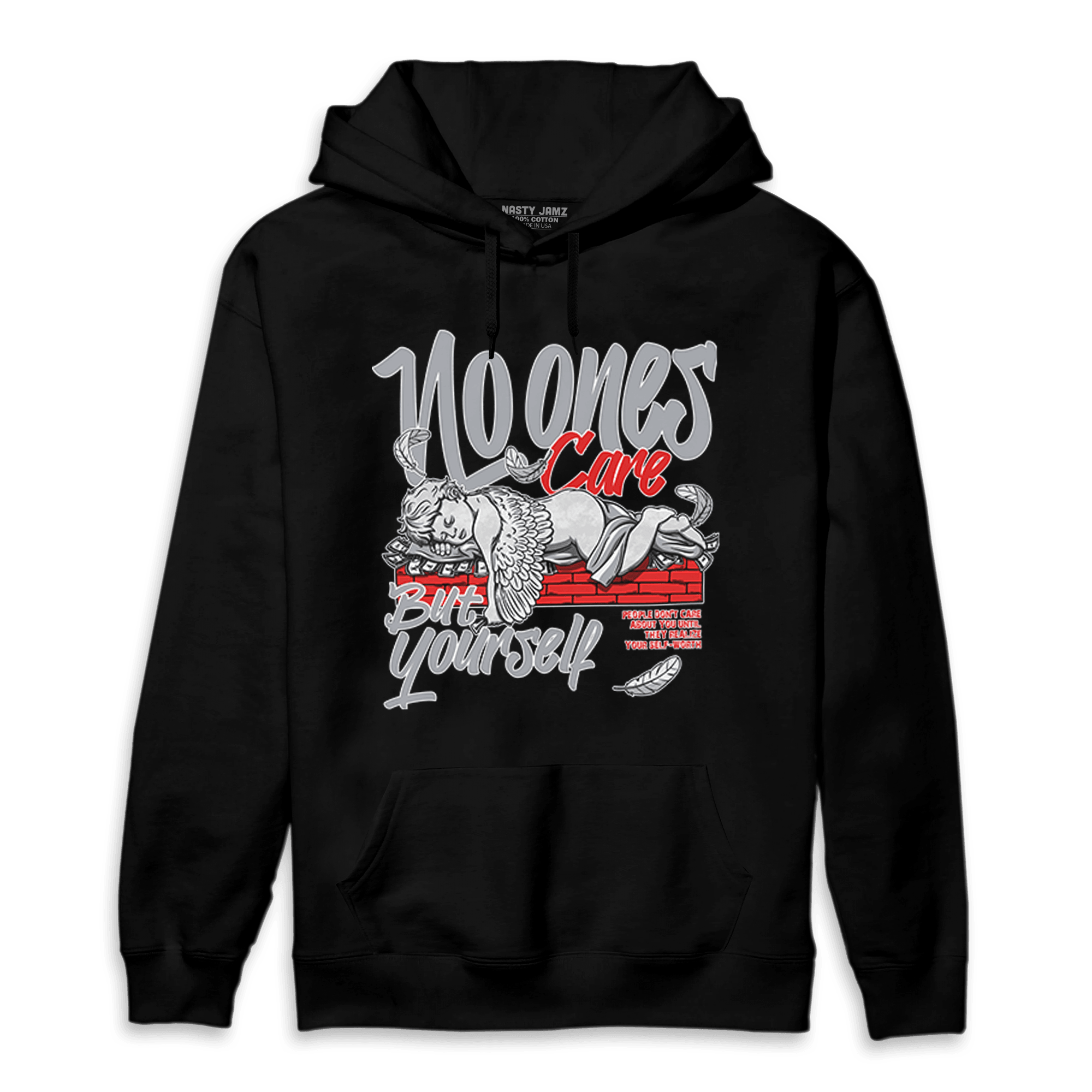 Bred Reimagined 4s Hoodie Match No Ones Care - NastyJamz