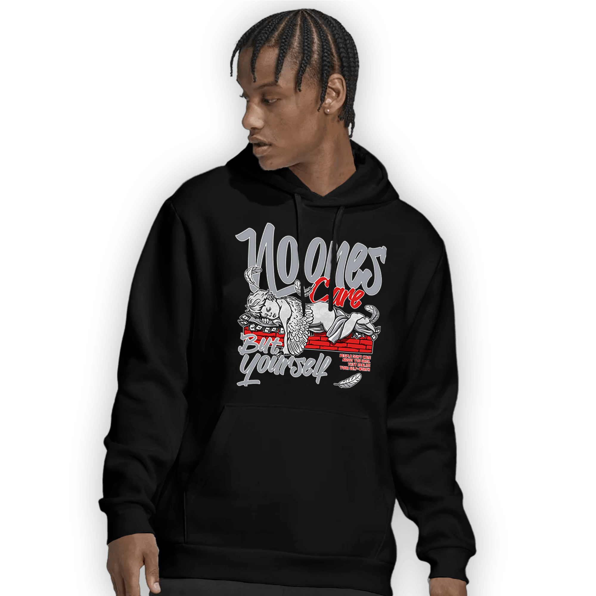 Bred Reimagined 4s Hoodie Match No Ones Care - NastyJamz