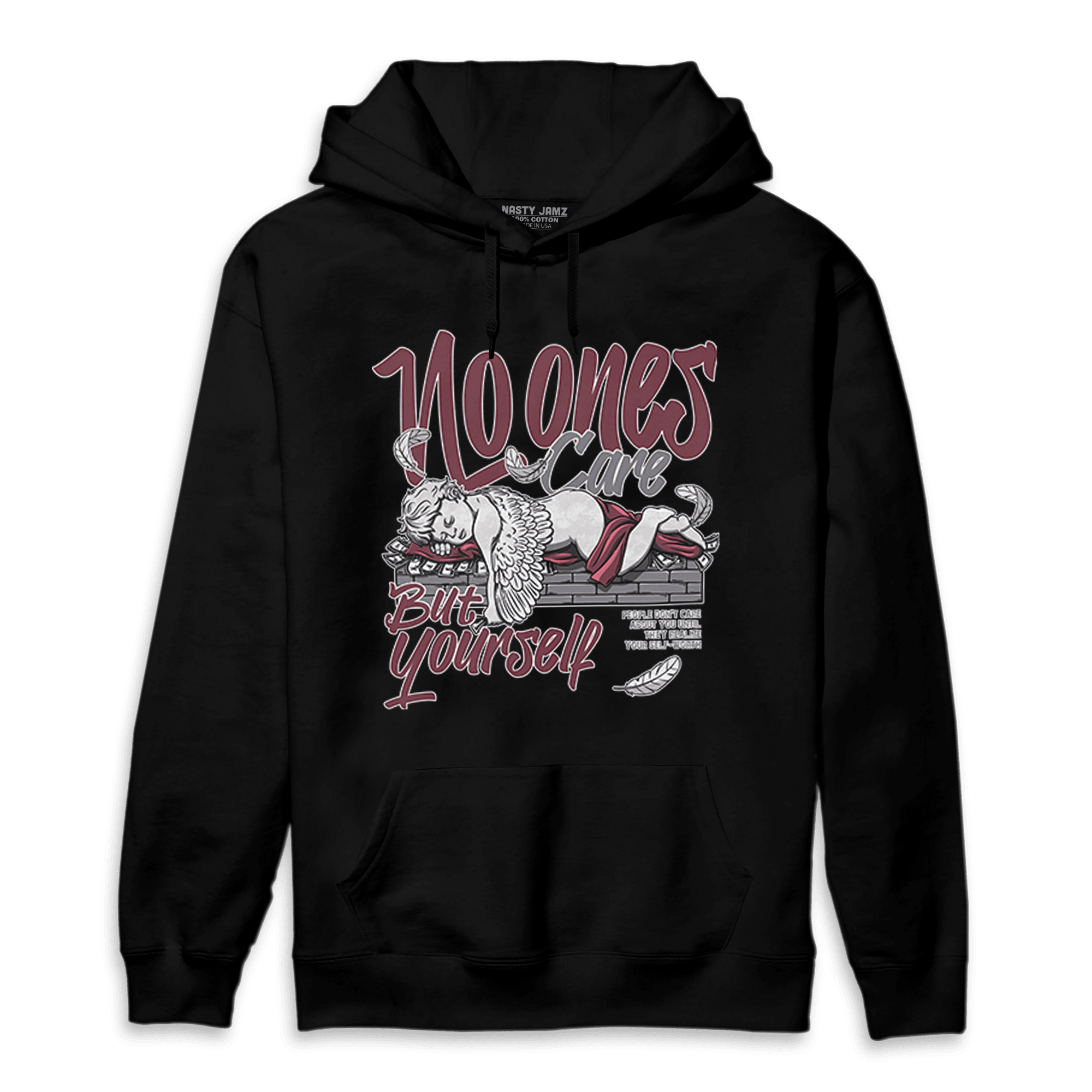 Burgundy 5s Hoodie Match No Ones Care - NastyJamz