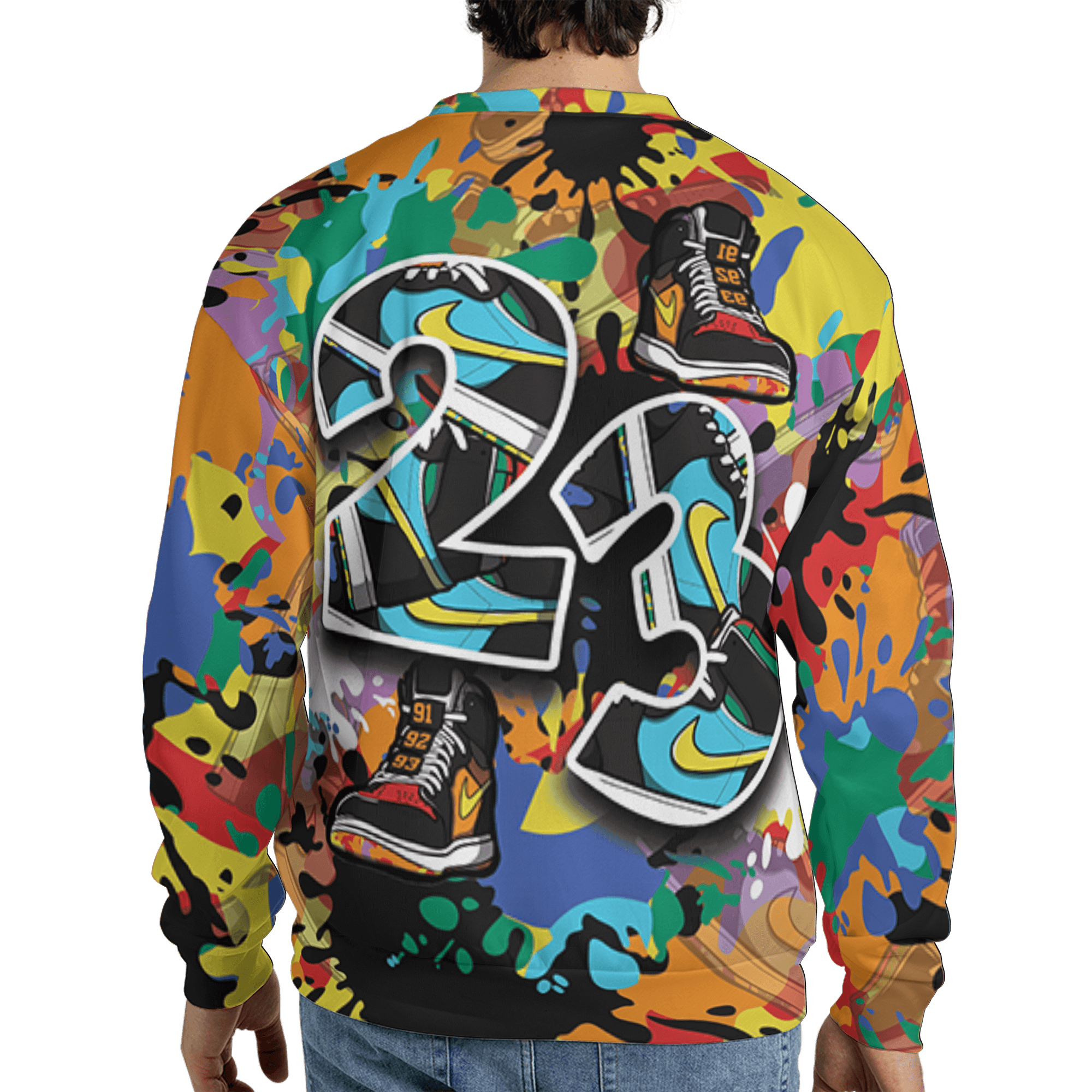 Mid GS Six Championships 1s Sweatshirt Match Number 23 Paint Too Many Sneakers - NastyJamz