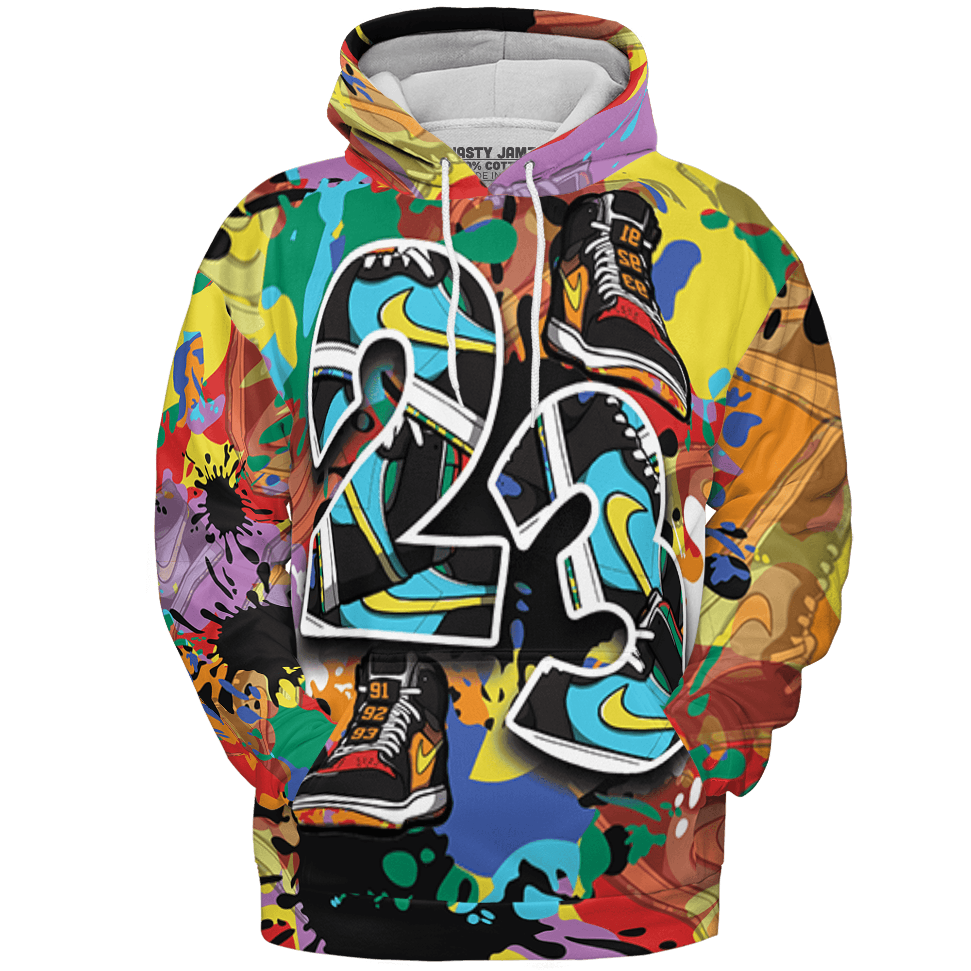 Mid GS Six Championships 1s Hoodie Match Number 23 Paint Too Many Sneakers - NastyJamz