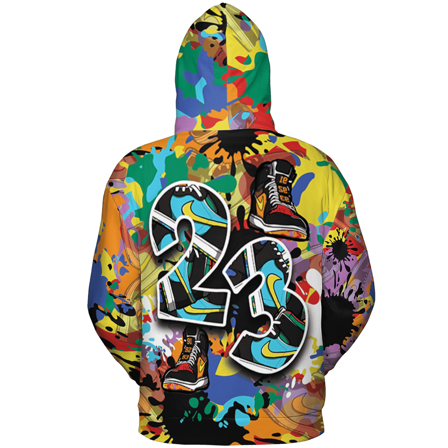 Mid GS Six Championships 1s Hoodie Match Number 23 Paint Too Many Sneakers - NastyJamz