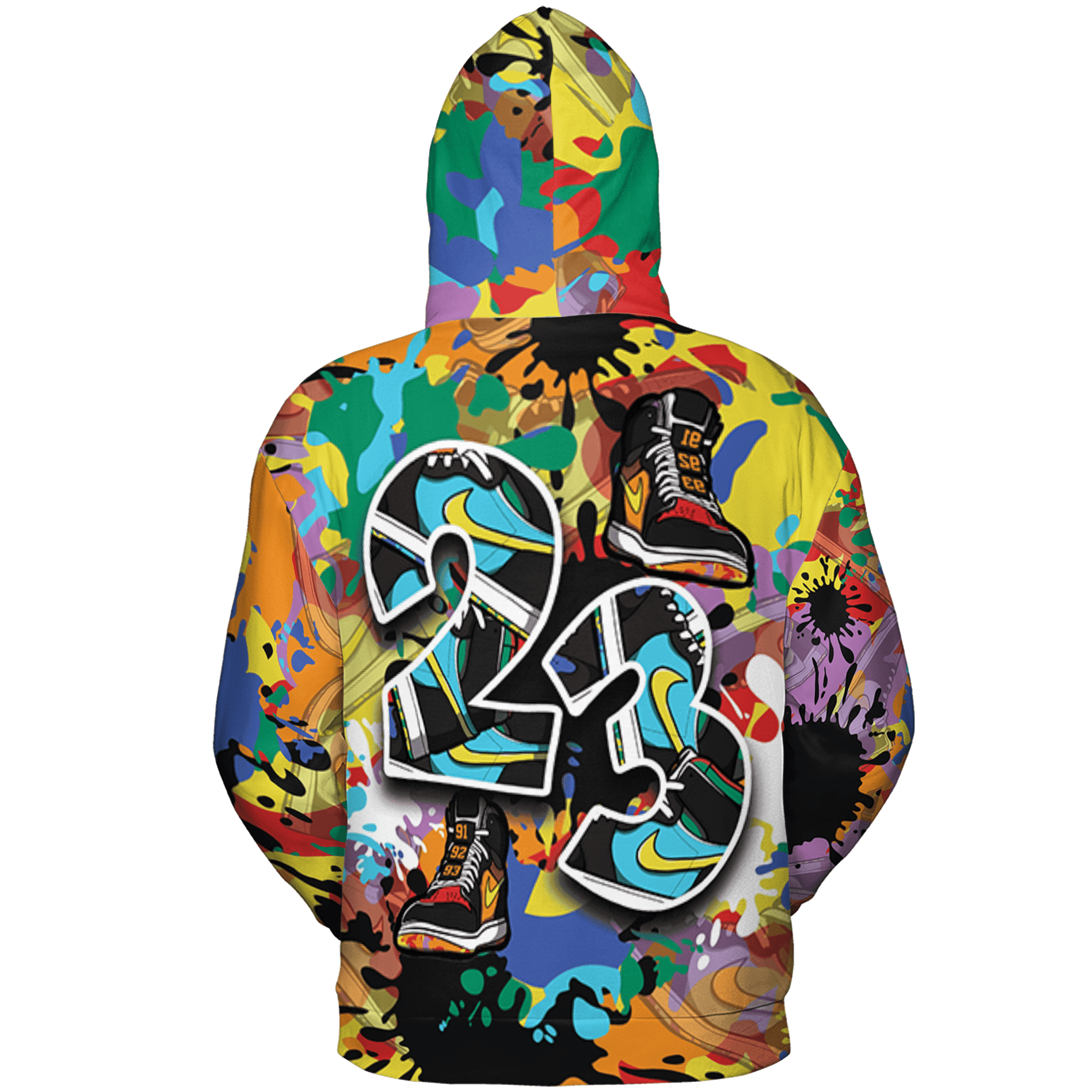 Mid GS Six Championships 1s Hoodie Match Number 23 Paint Too Many Sneakers - NastyJamz