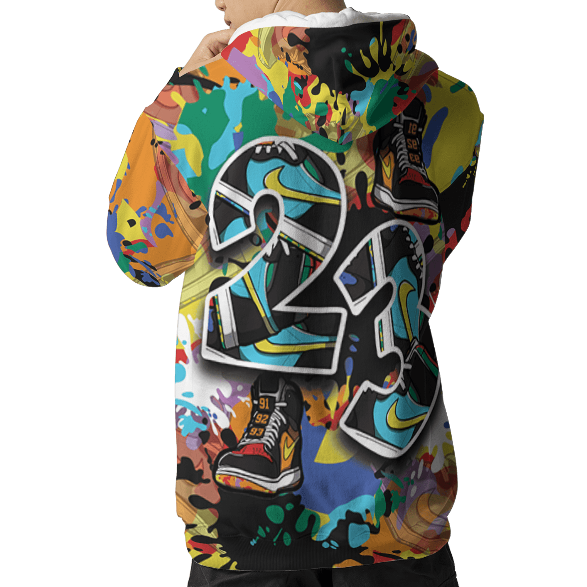 Mid GS Six Championships 1s Hoodie Match Number 23 Paint Too Many Sneakers - NastyJamz