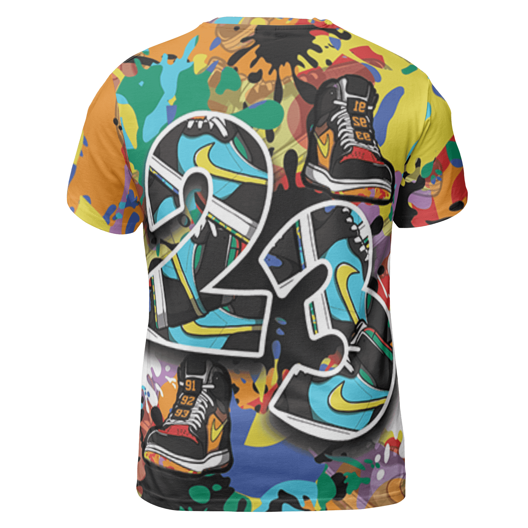 Mid GS Six Championships 1s T Shirt Match Number 23 Paint Too Many Sneakers - NastyJamz