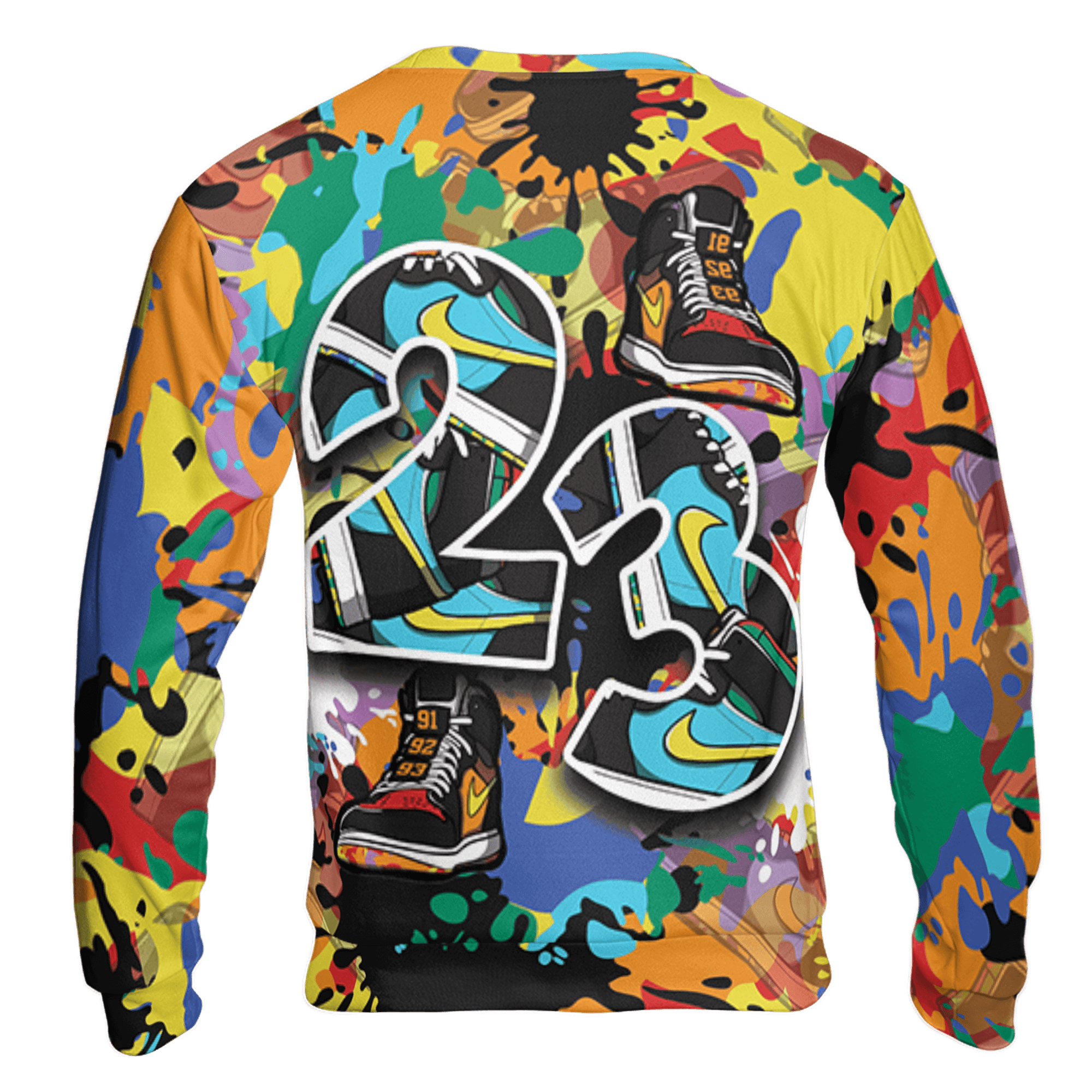 Mid GS Six Championships 1s Sweatshirt Match Number 23 Paint Too Many Sneakers - NastyJamz