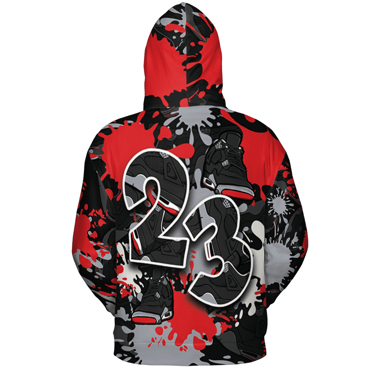 Bred Reimagined 4s Hoodie Match Number 23 Paint Too Many Sneakers - NastyJamz