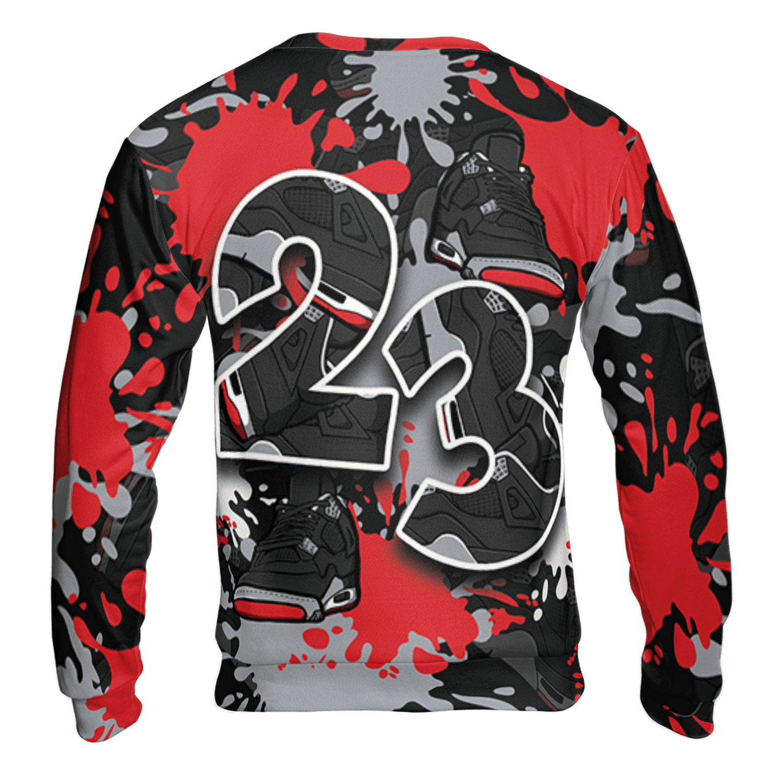 Bred Reimagined 4s Sweatshirt Match Number 23 Paint Too Many Sneakers - NastyJamz