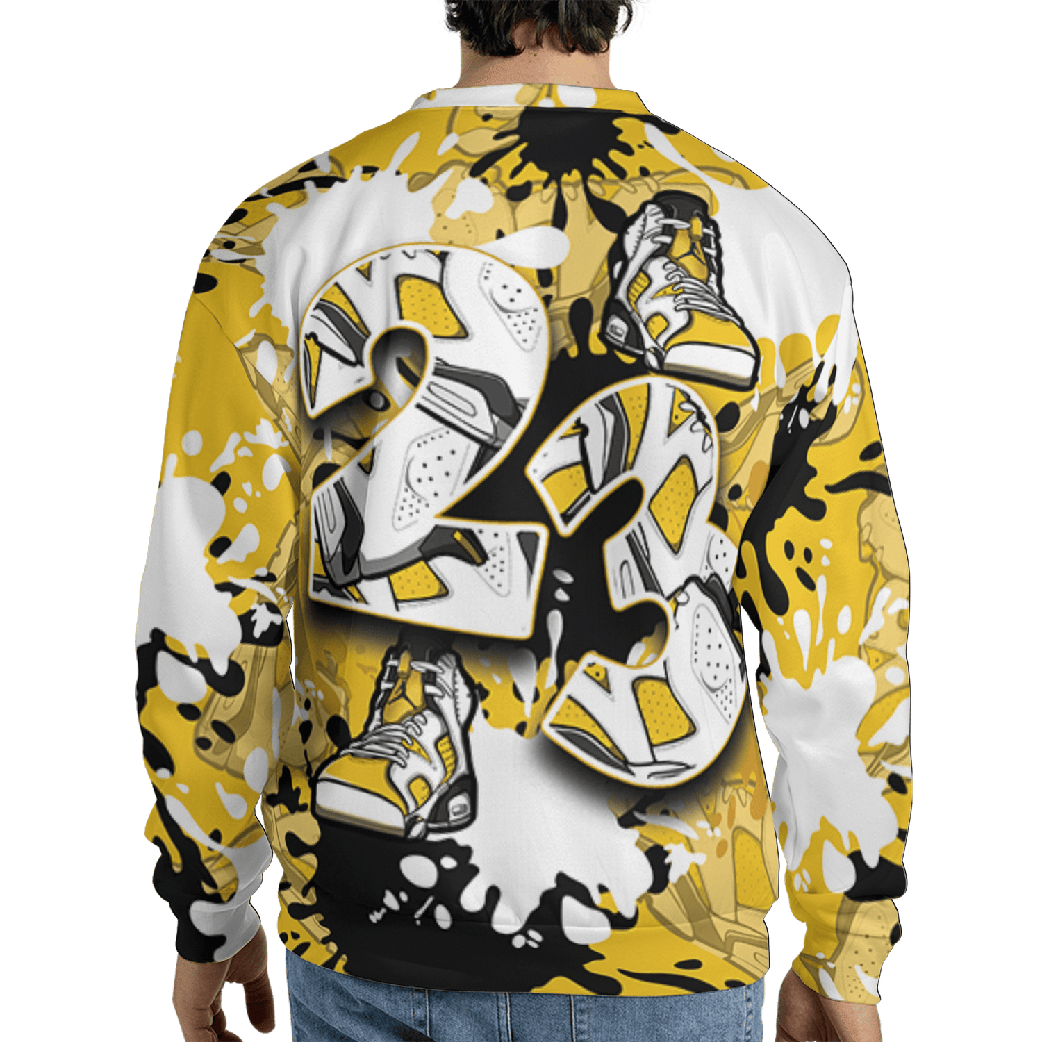 Yellow Ochre 6s Sweatshirt Match Number 23 Paint Too Many Sneakers - NastyJamz