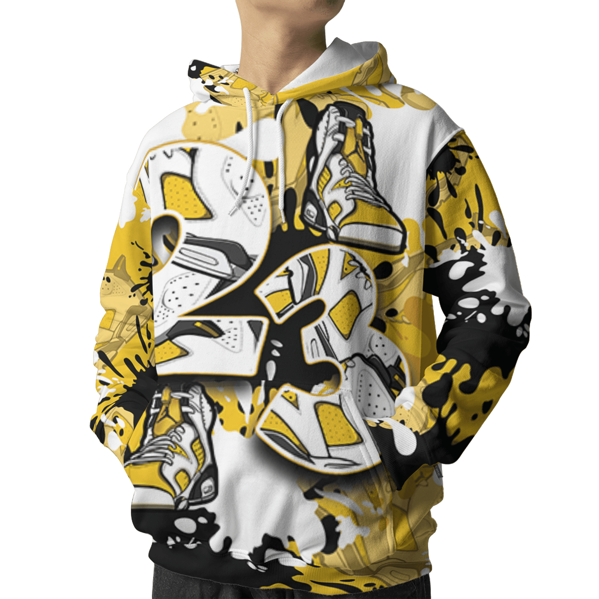Yellow Ochre 6s Hoodie Match Number 23 Paint Too Many Sneakers - NastyJamz