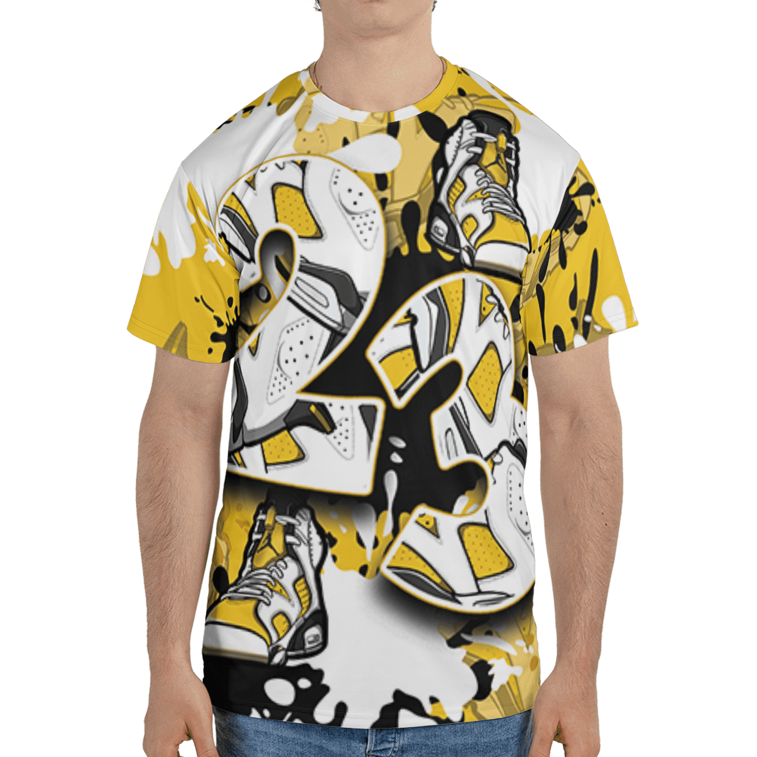 Yellow Ochre 6s T Shirt Match Number 23 Paint Too Many Sneakers - NastyJamz