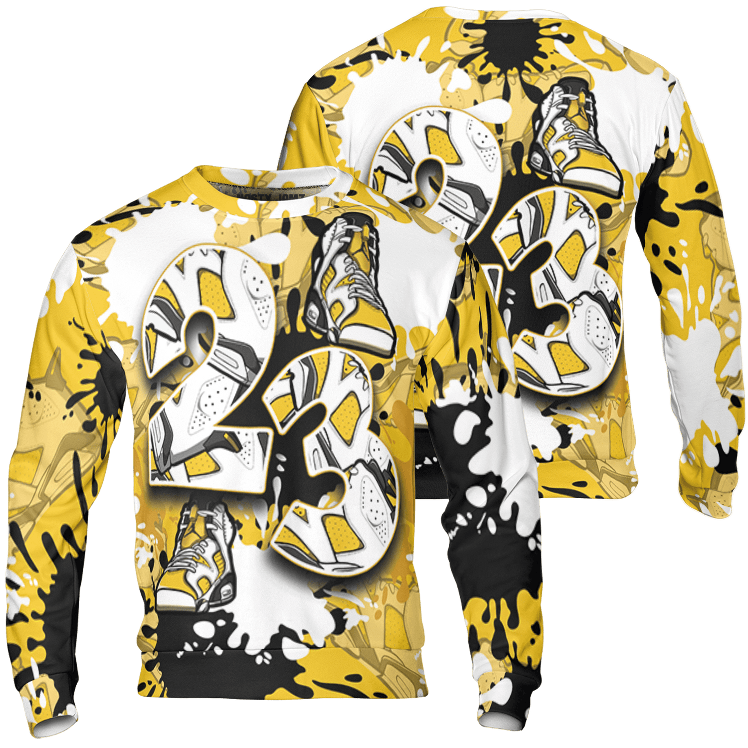 Yellow Ochre 6s Sweatshirt Match Number 23 Paint Too Many Sneakers - NastyJamz