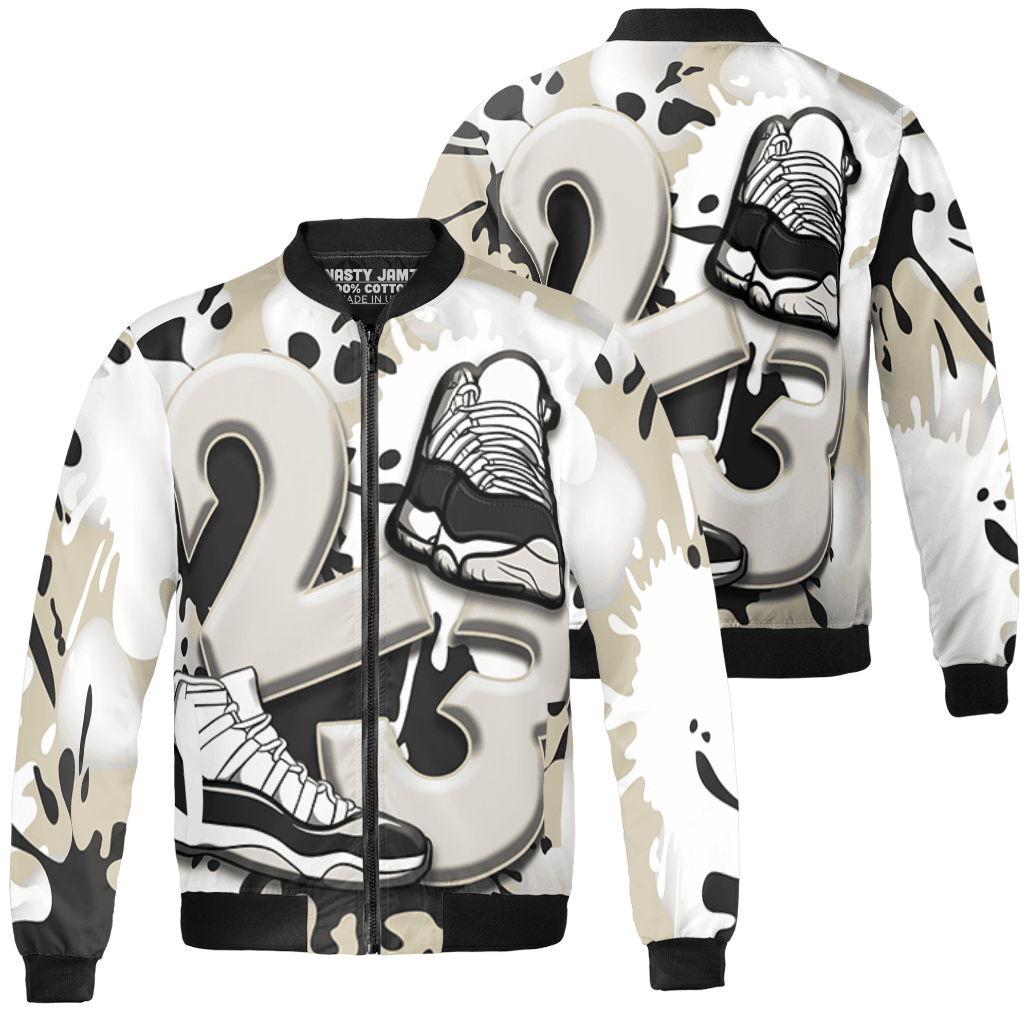 Gratitude 11s Jacket Match Number 23 Paint White Monochrome Ball 3D All-Over Print - NastyJamz